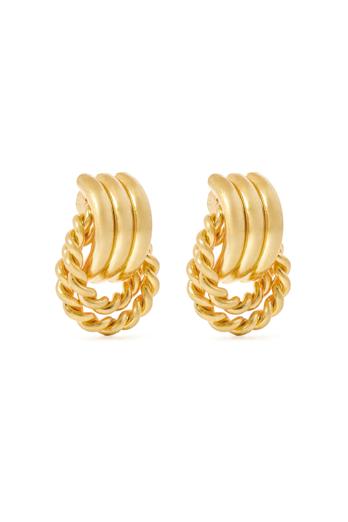 Braided Hoop Earrings (Vintage Gold)