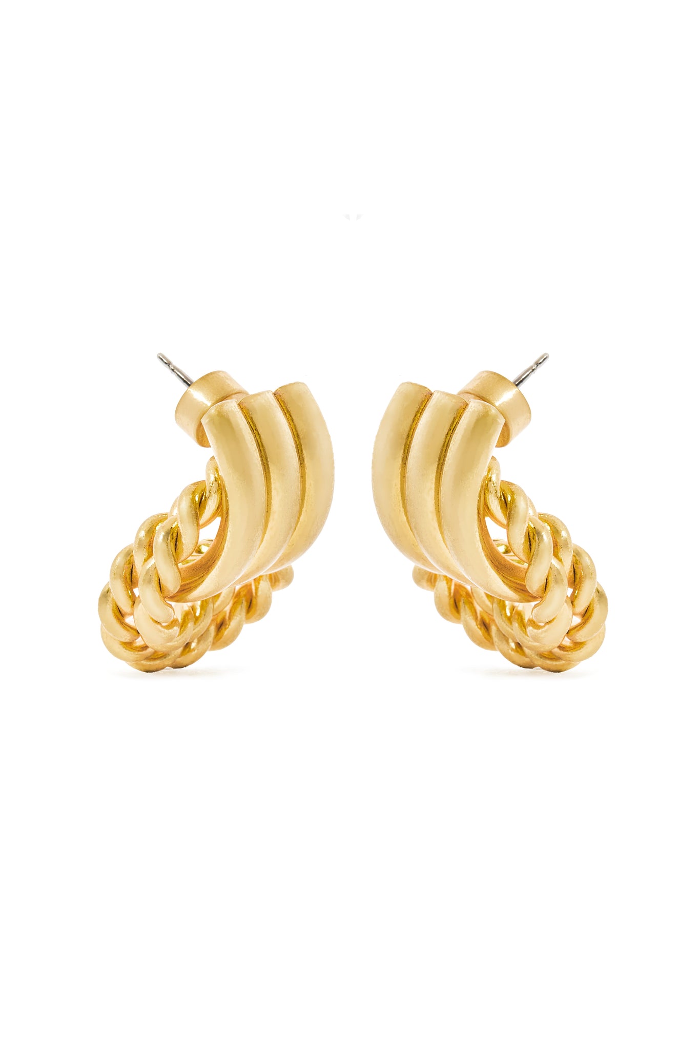 Braided Hoop Earrings (Vintage Gold)