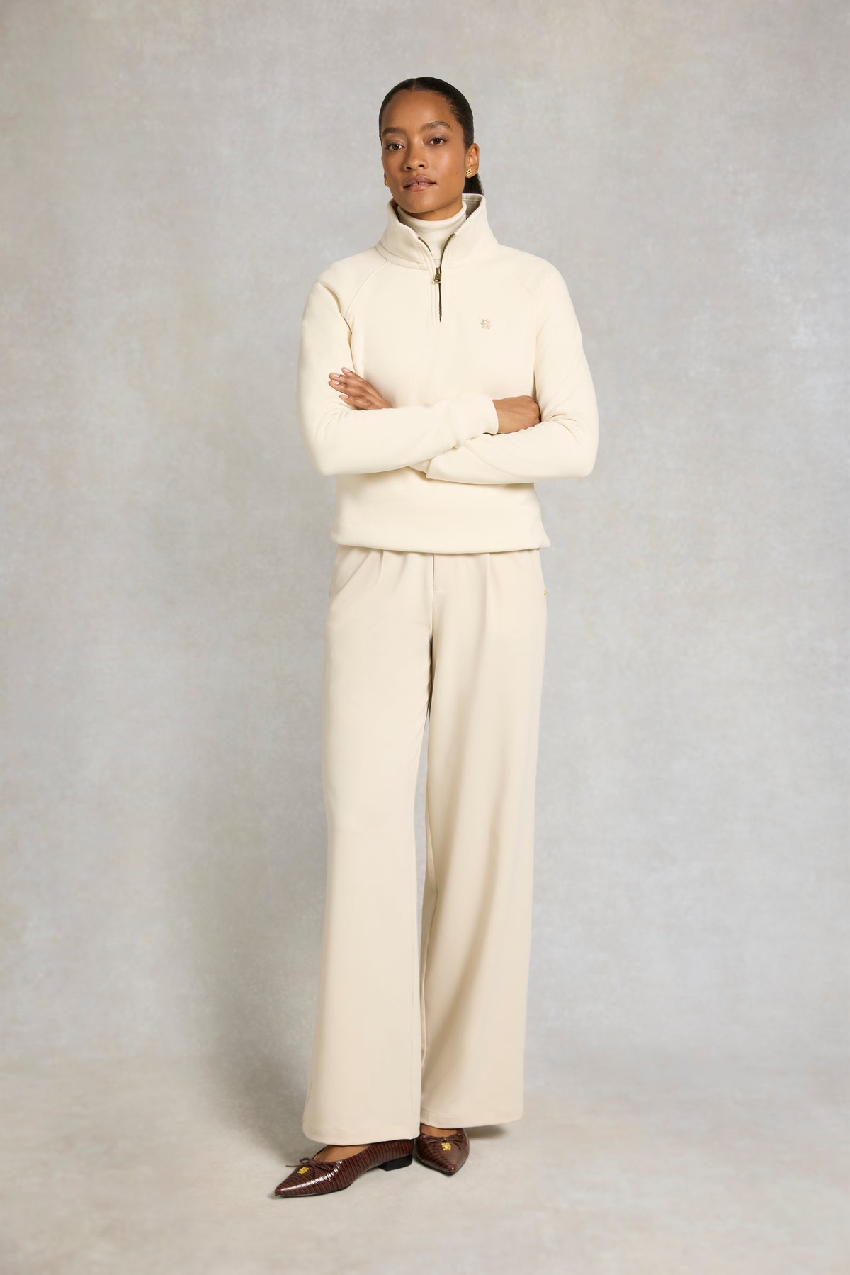 Burford Quarter Zip Sweat (Ecru)