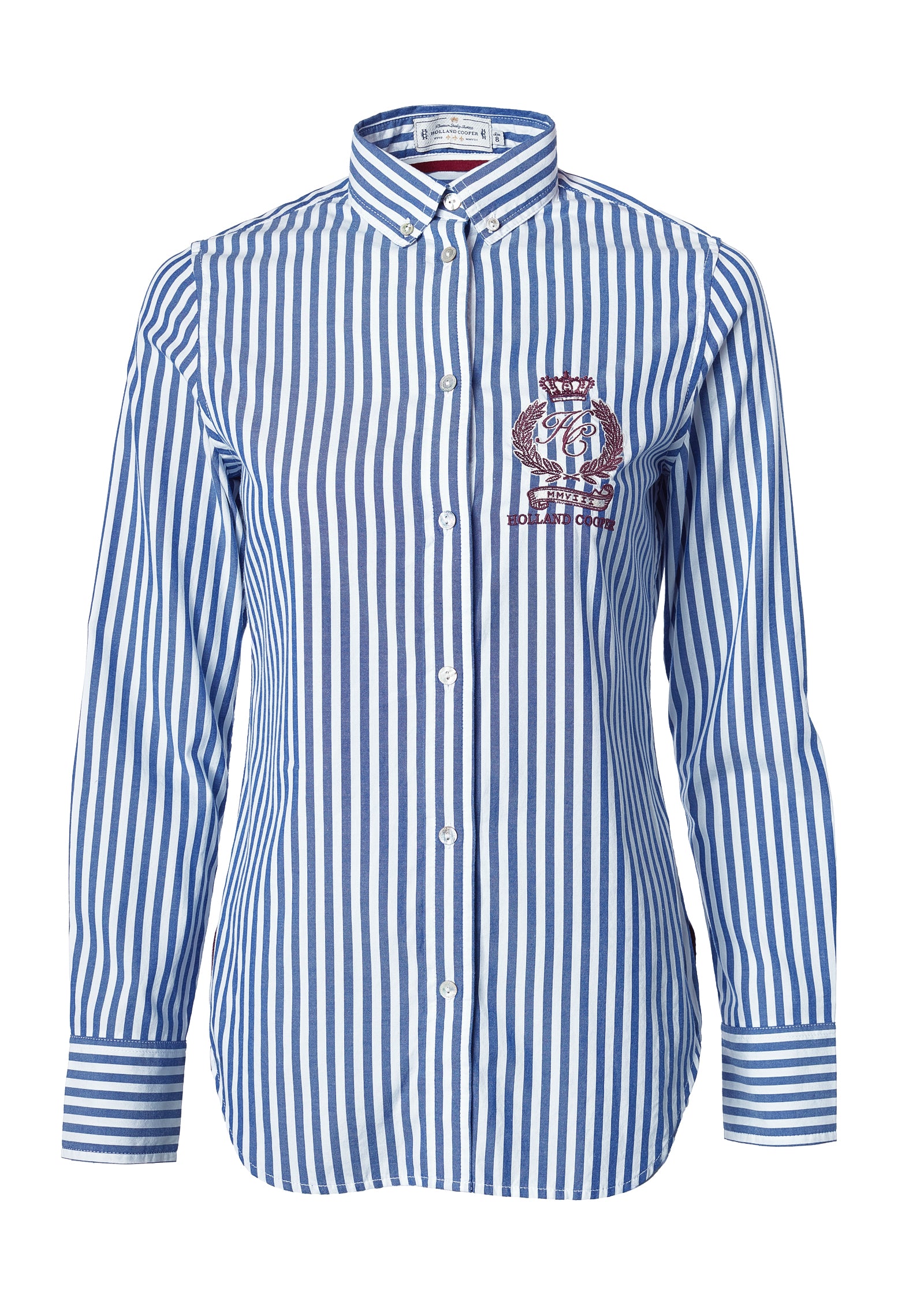 Donni The Poplin Button Down Shirt- Navy Stripe main image 0
