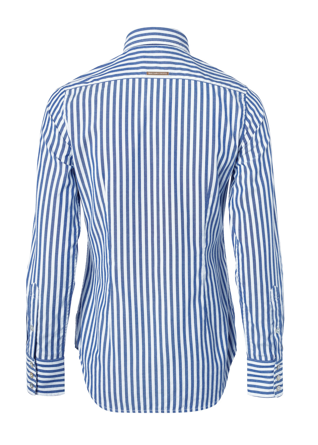 Navy Button Down Half Sleeve Pleated Cotton Top