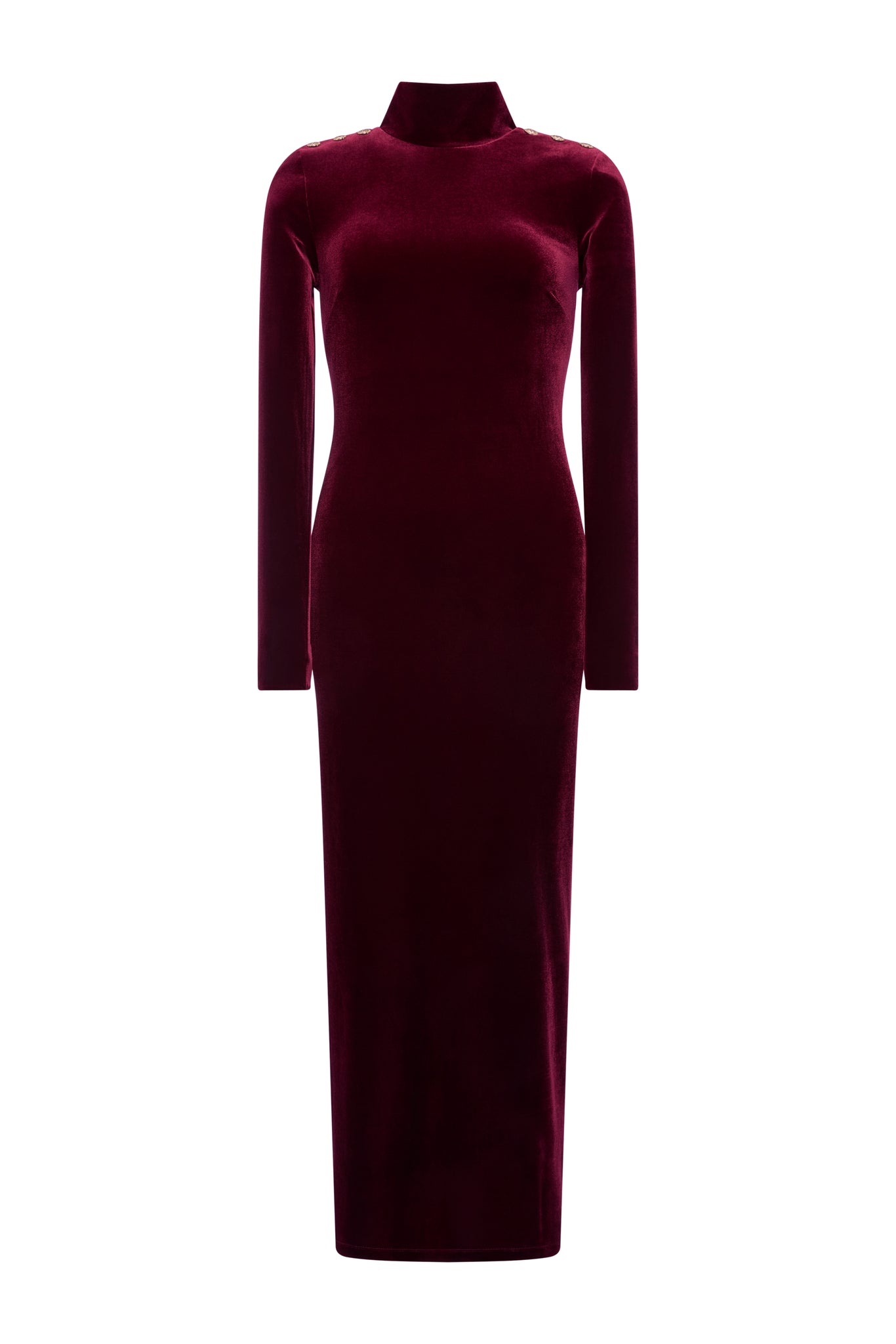 Cara Velvet Maxi Dress (Burgundy)