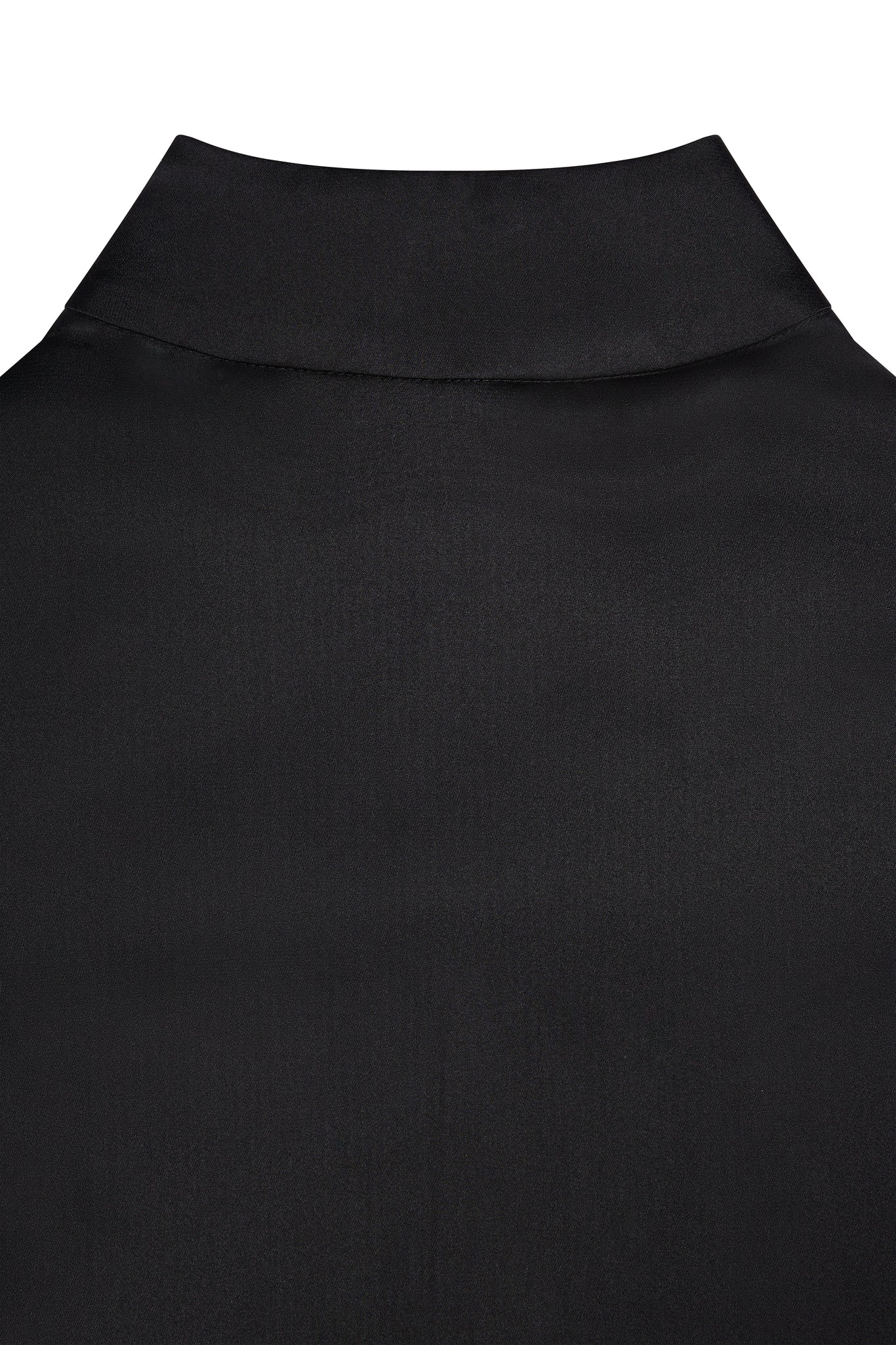 Carmen High Neck Blouse (Black Satin)