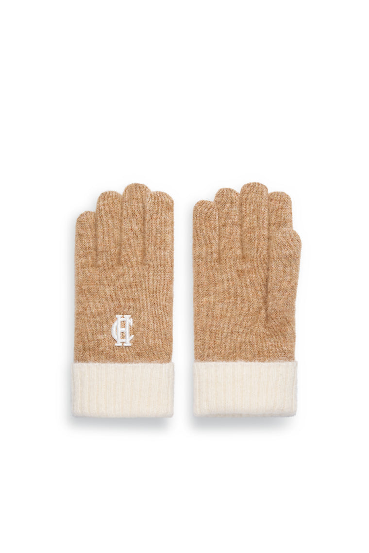 Chelsea Bobble Hat & Glove Set (Camel)
