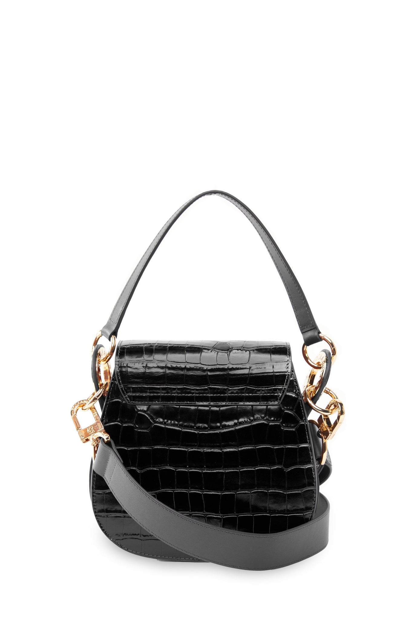 Chelsea Saddle Bag (Black Croc)
