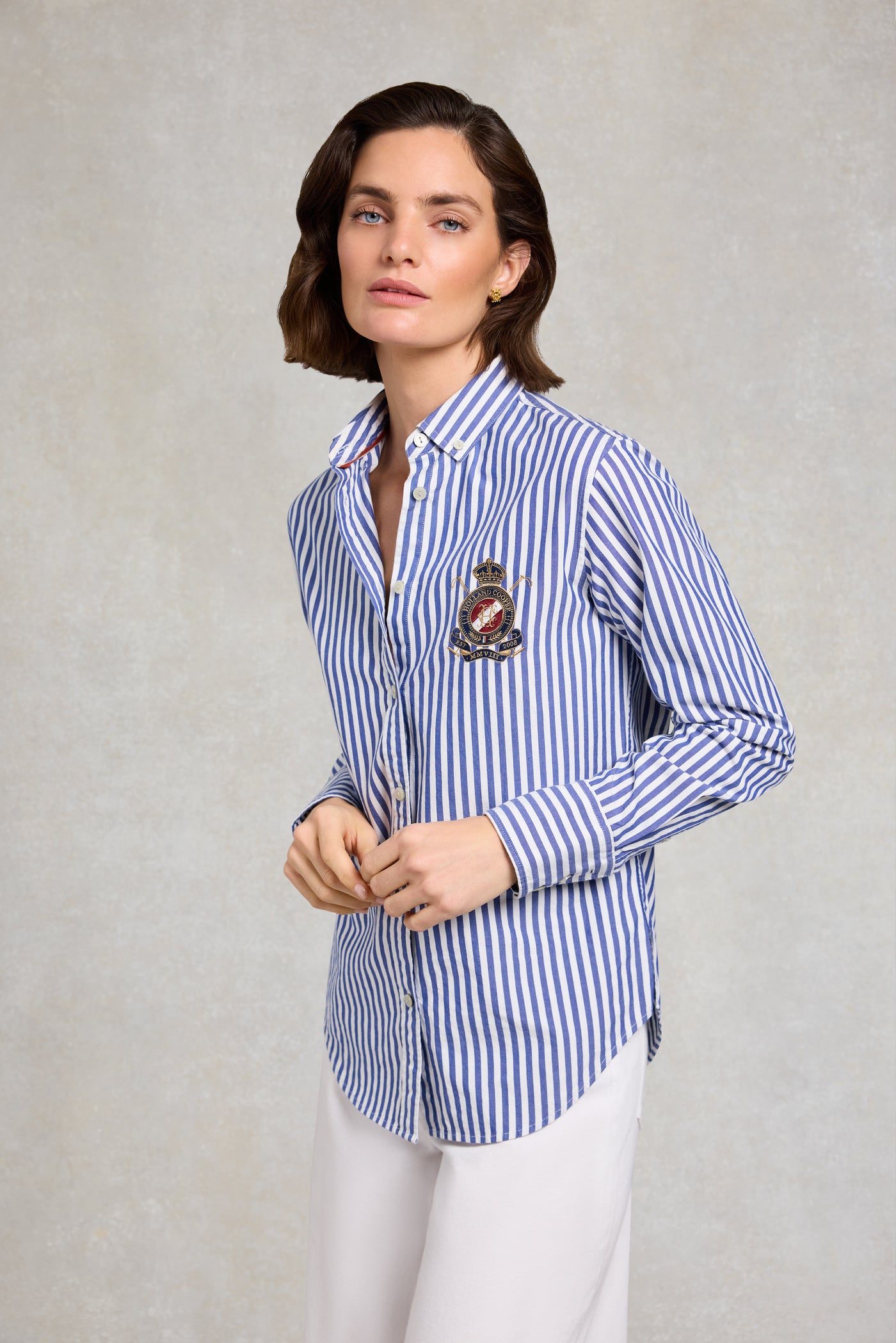Classic Button Down Shirt (Navy Stripe)
