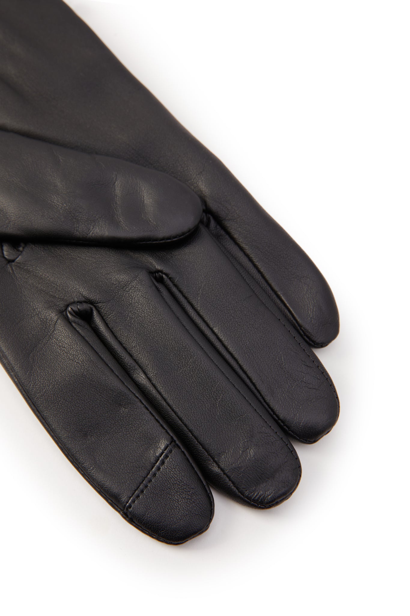 Contrast Leather Gloves (Black Tan)