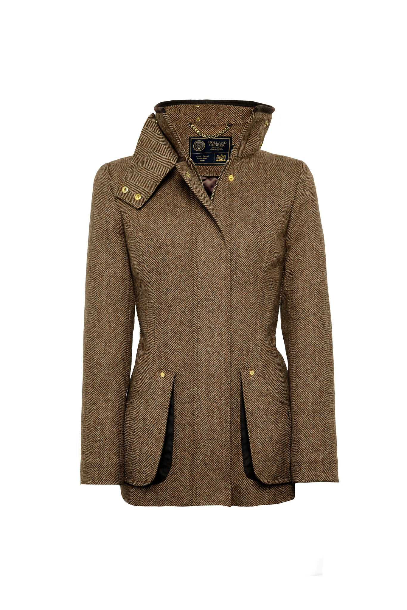 Country Classic Jacket (Large Scale Brown Herringbone)