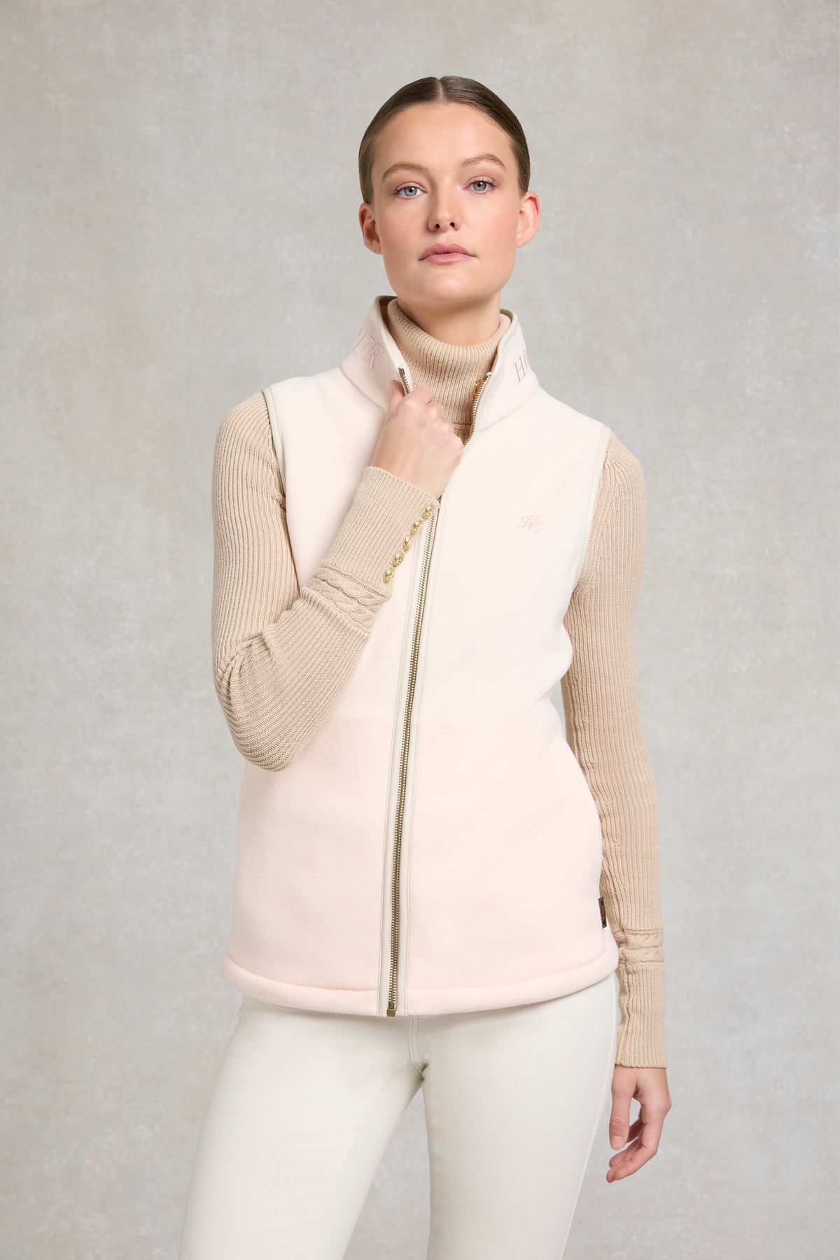 Country Fleece Gilet (Palest Pink)