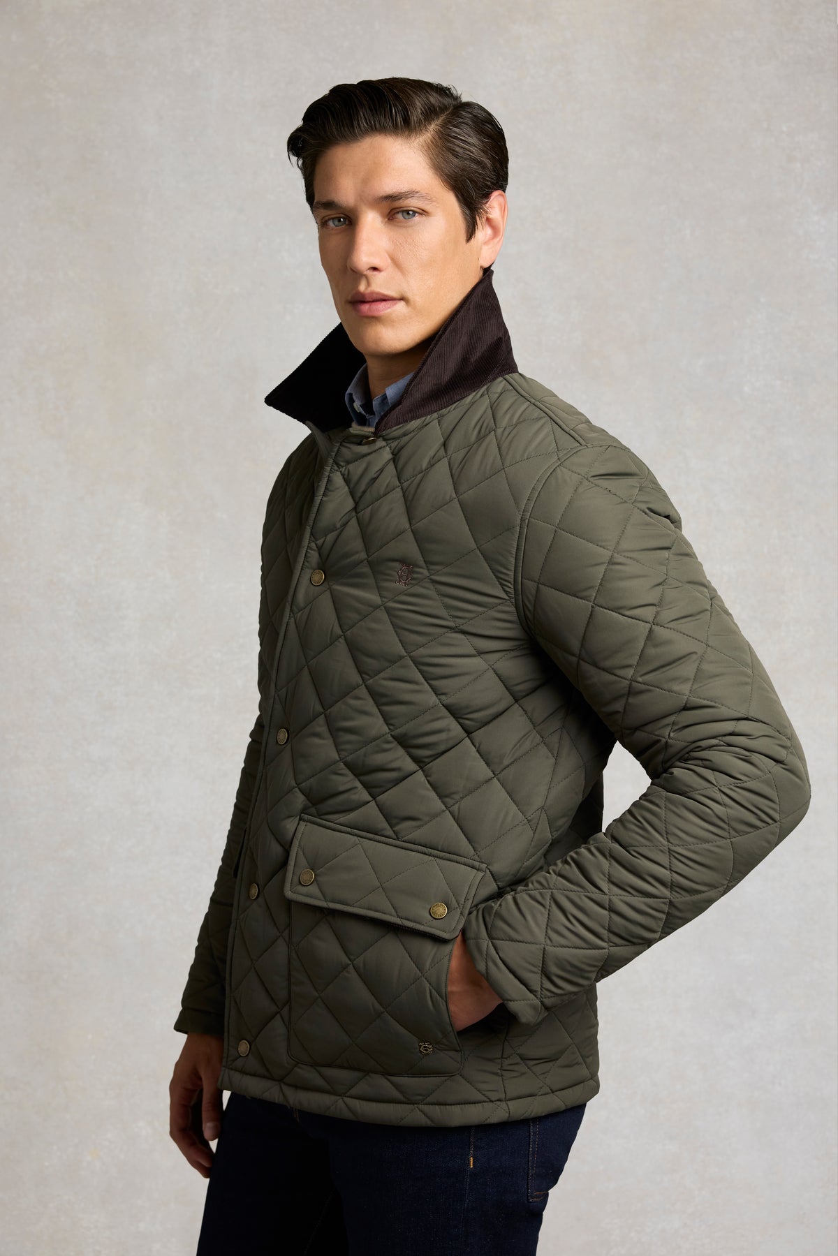 Men's Country Quilted Jacket (Khaki)