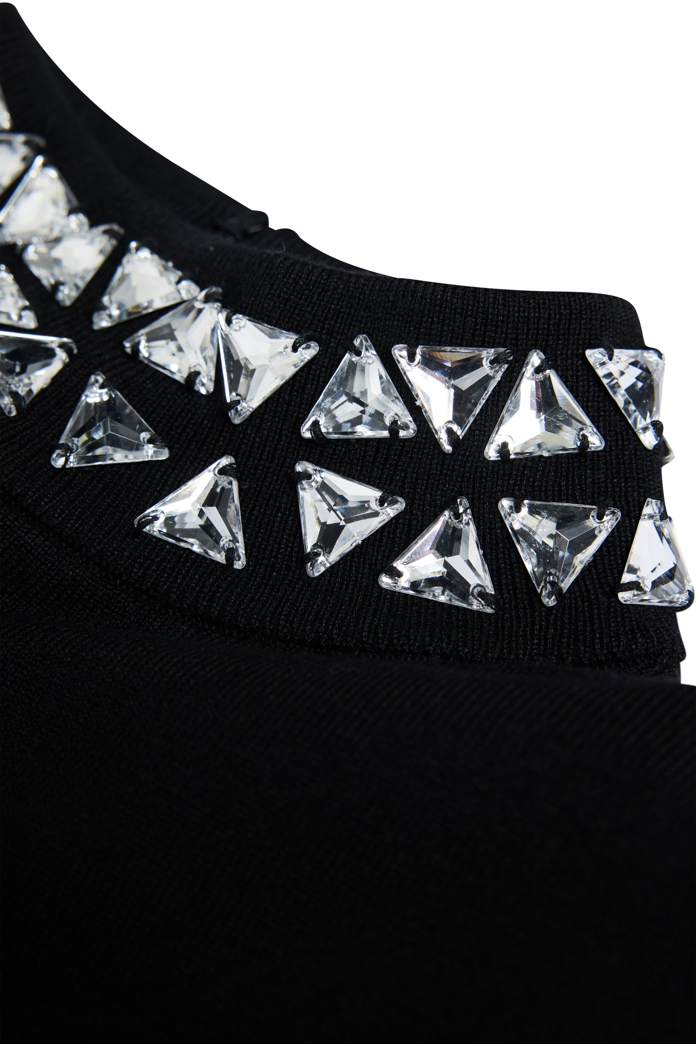 Crystal Roll Neck Knit Dress (Black)