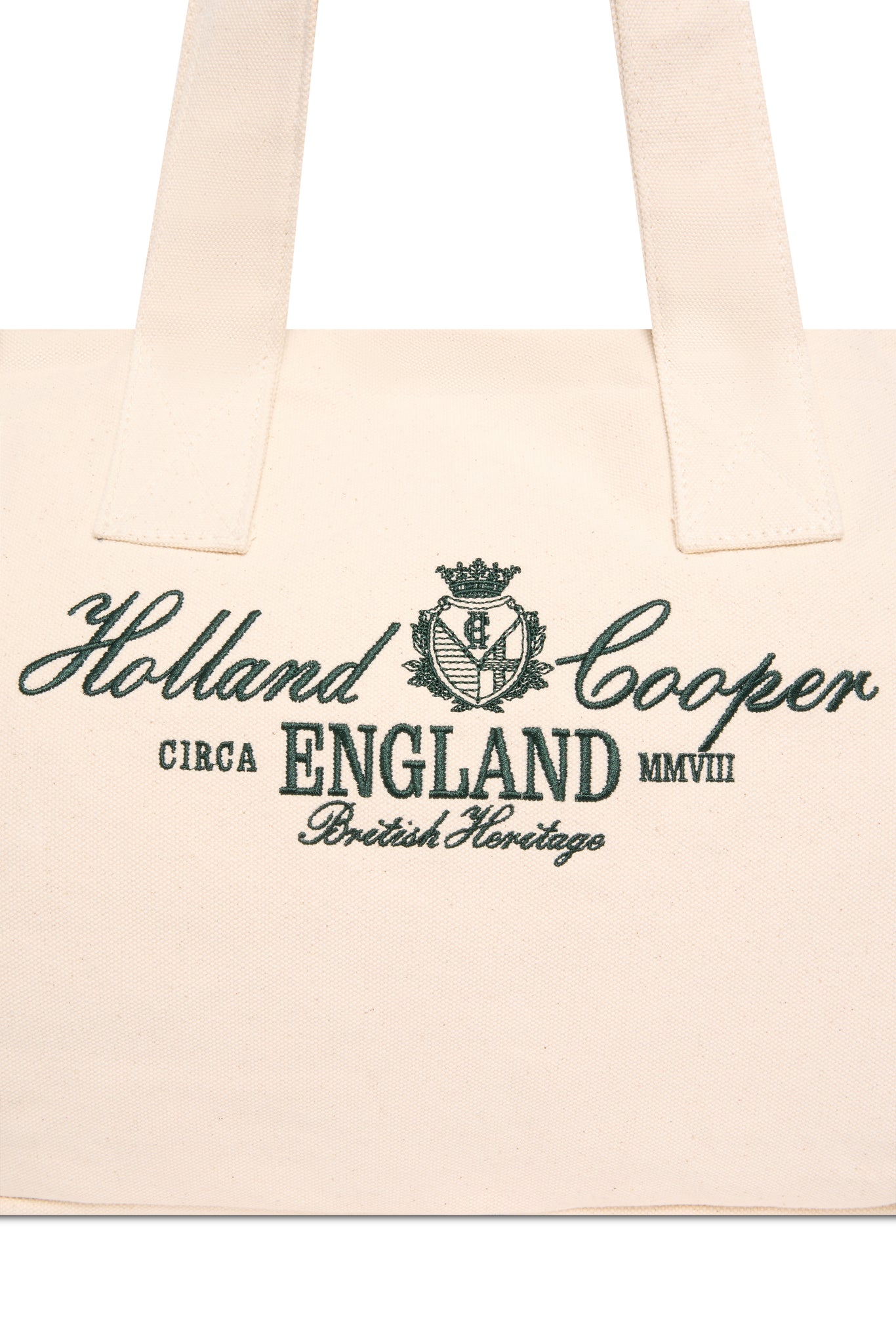 Essential Tote Bag (Ecru Racing Green)