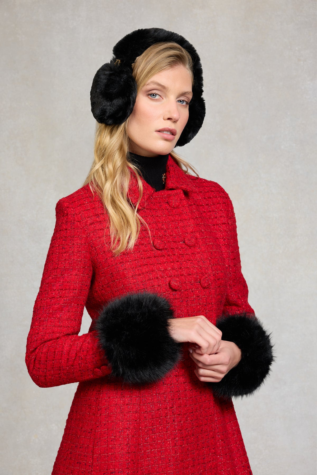 Faux Fur Ear Muffs (Black)