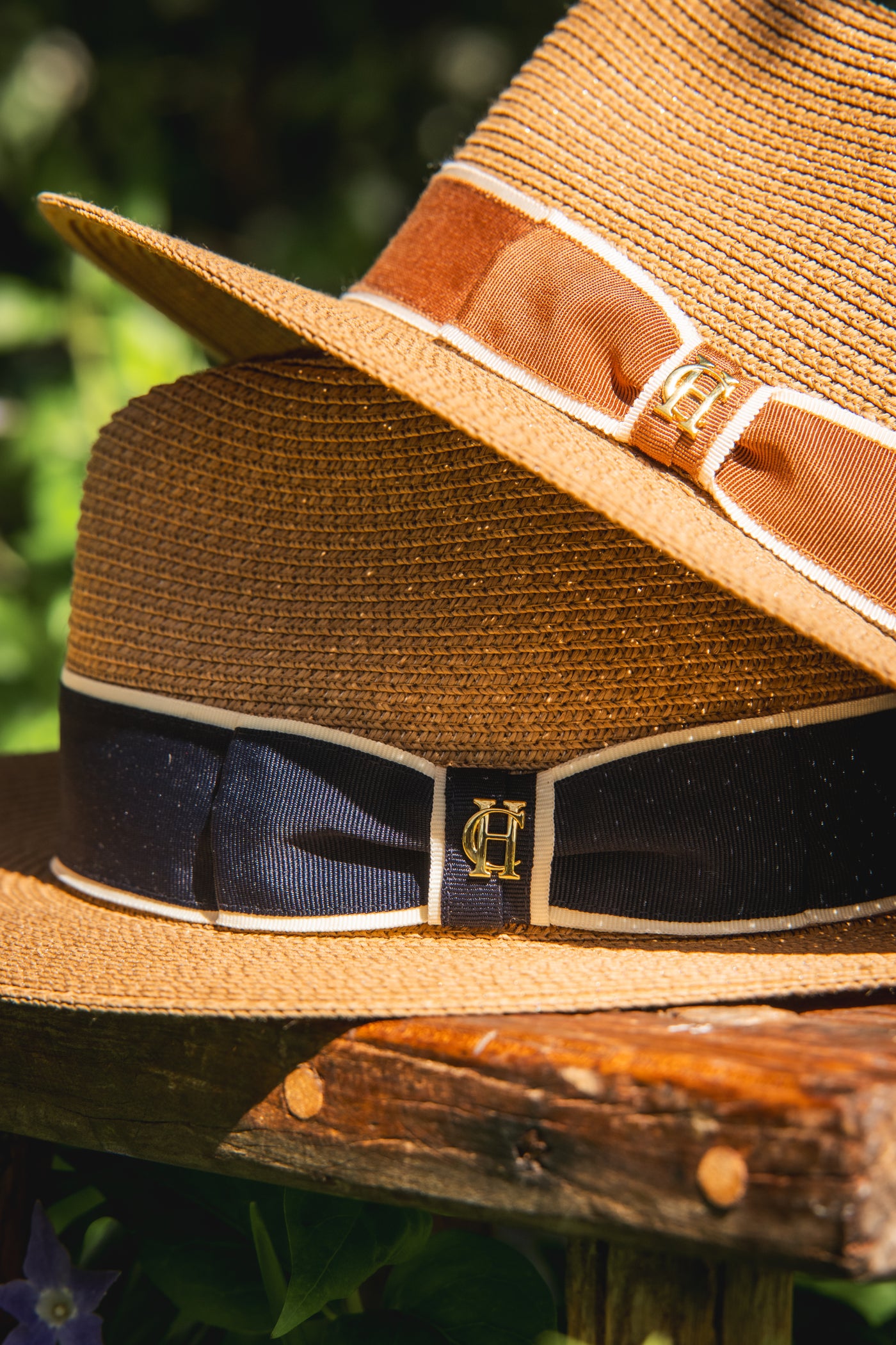 Francesca Hat (Camel Navy Bow)
