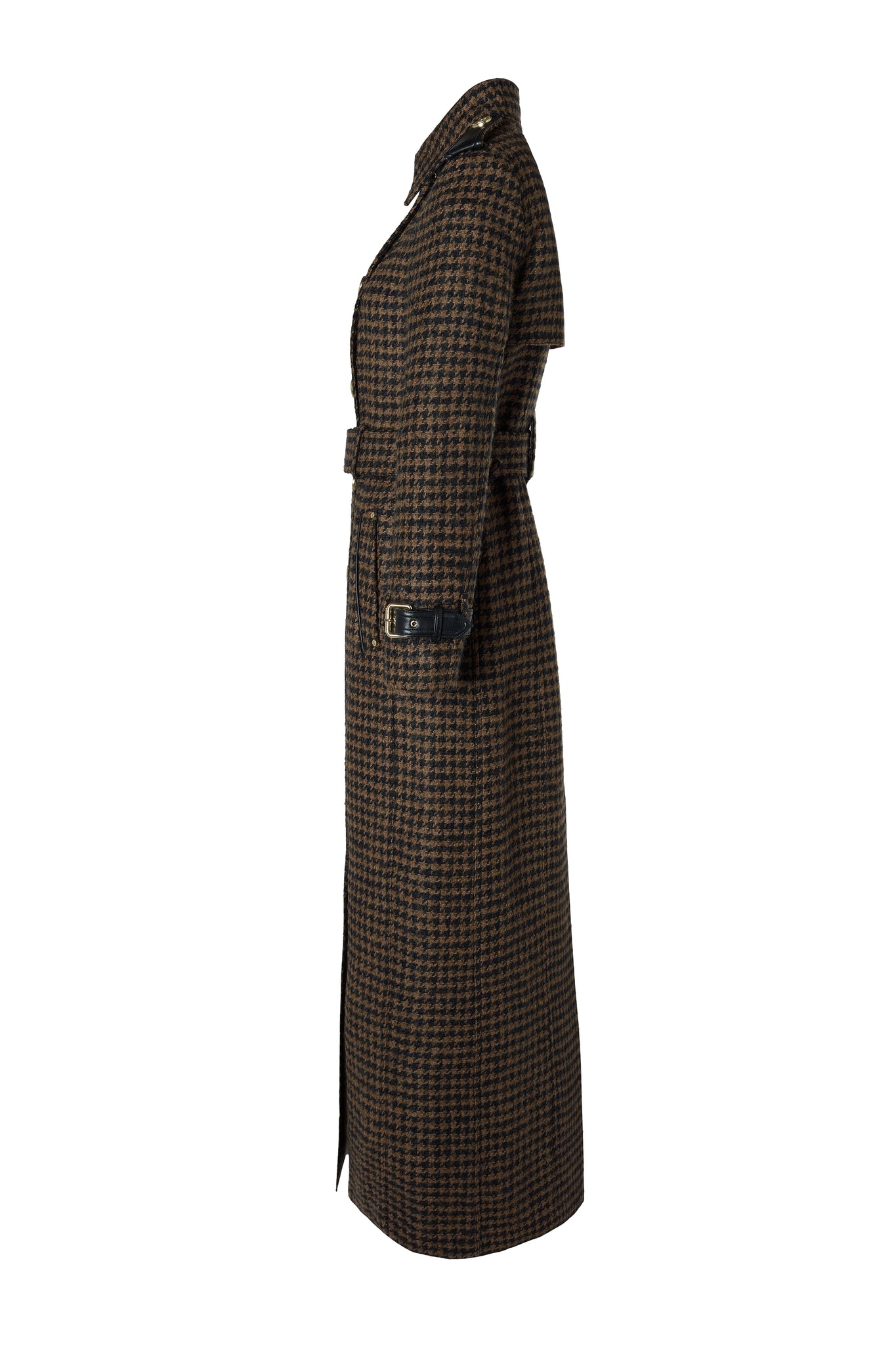 Full Length Marlborough Trench Coat (Chocolate Houndstooth)