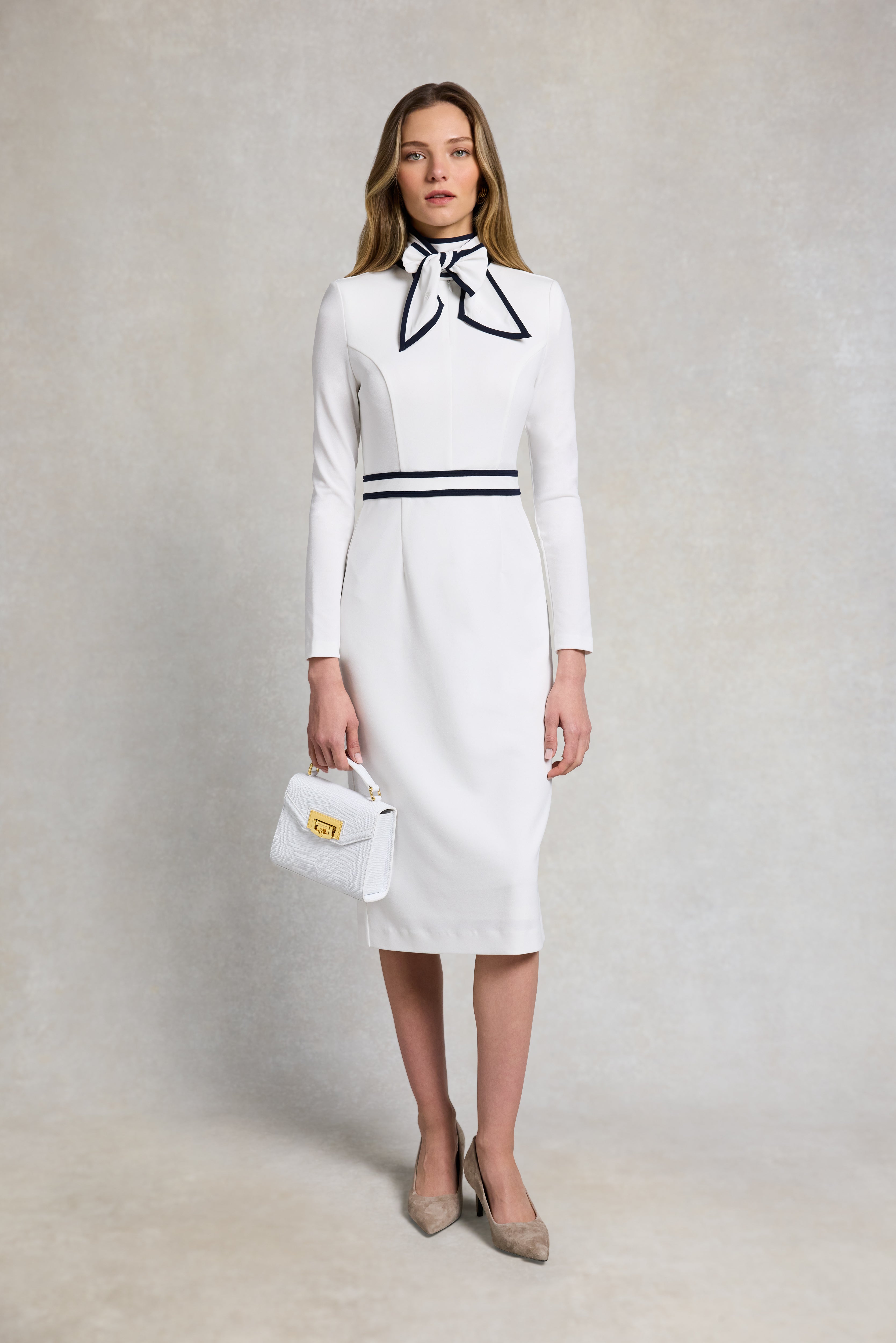 Aureline Midi Dress (Oyster Ink Navy) – Holland Cooper