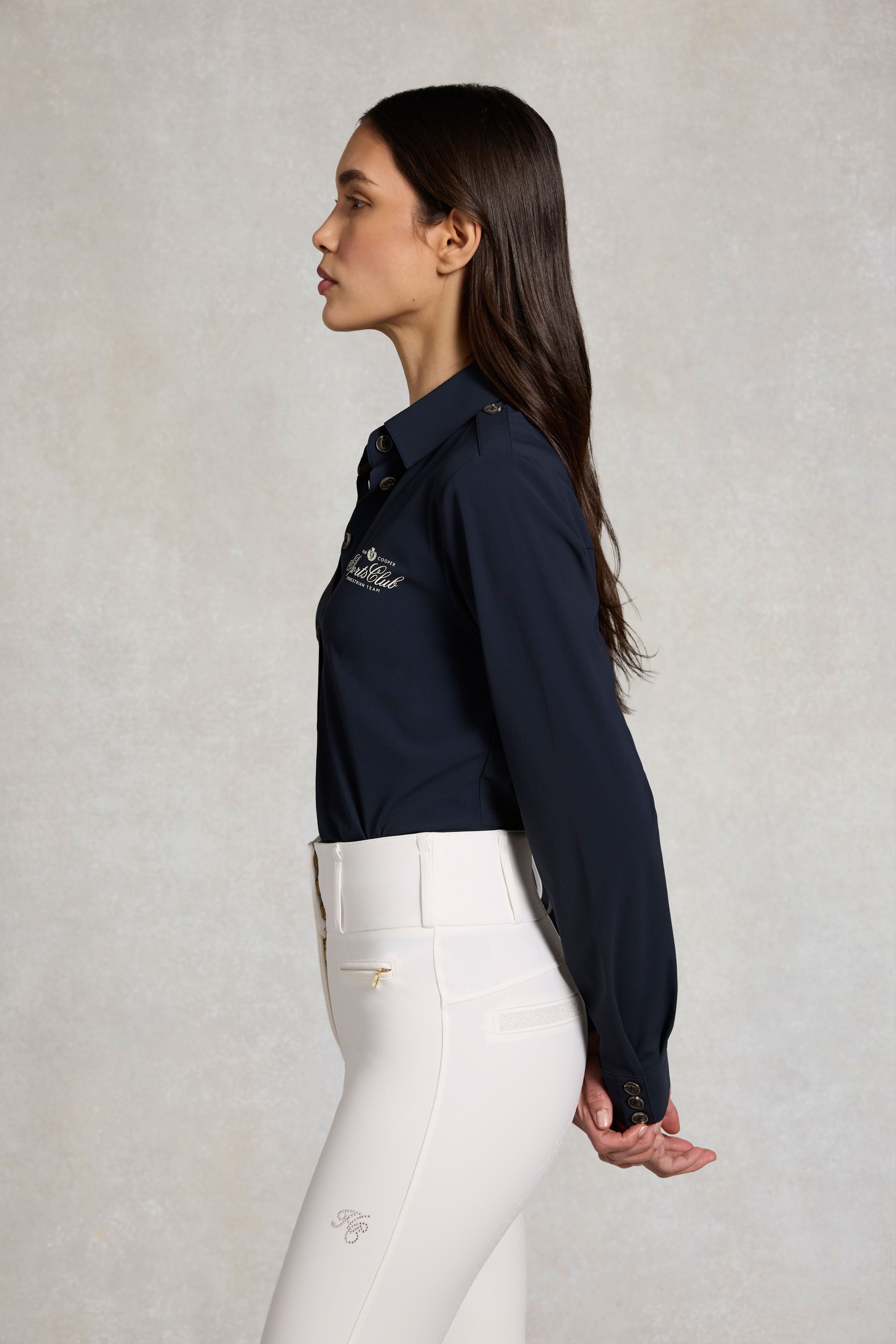 Trendy Riding Lesson Shirts Equestrian Riding Shirt (Ink Navy) – Holland Cooper