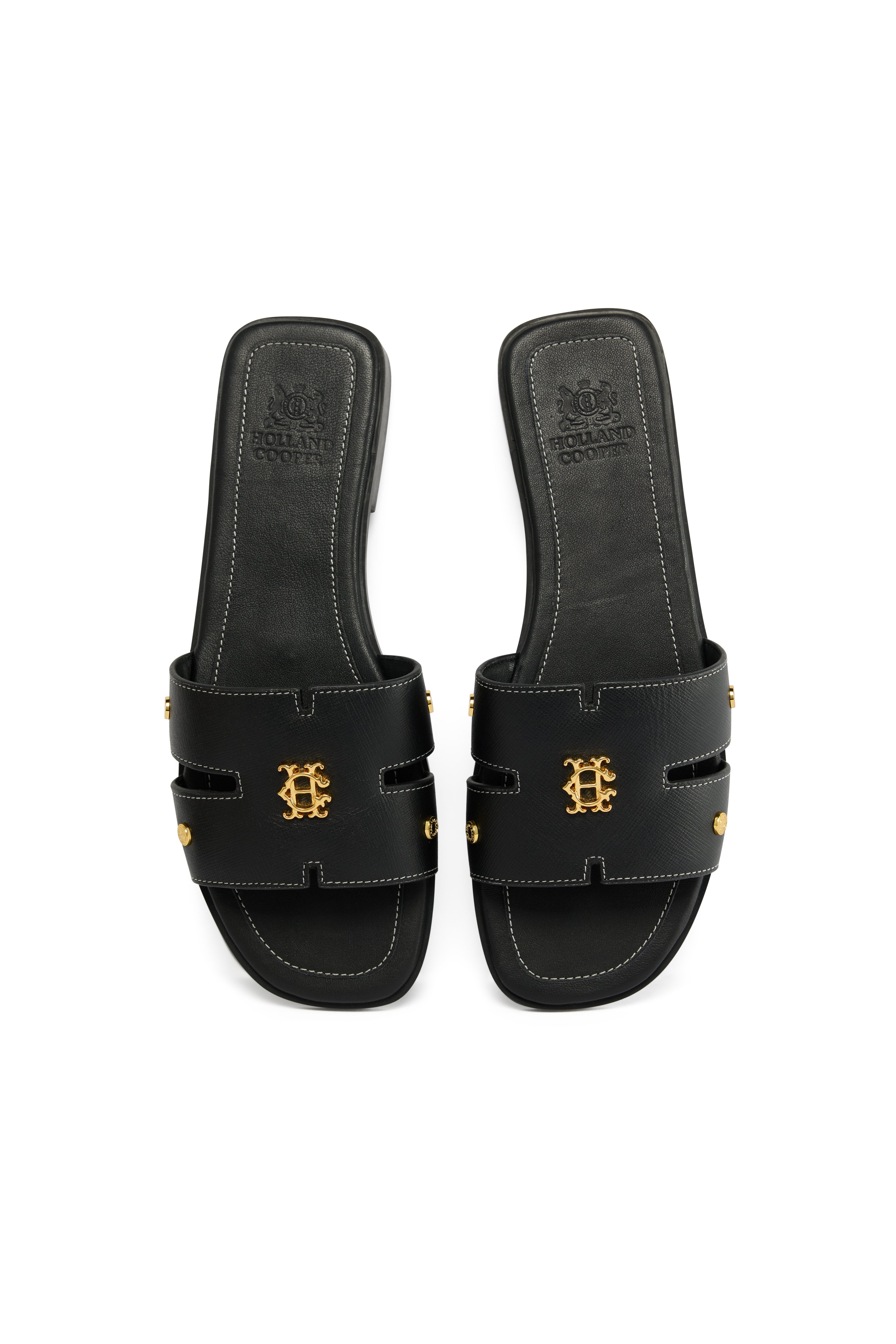 Heraldic Monogram Slides (Black Saffiano) – Holland Cooper