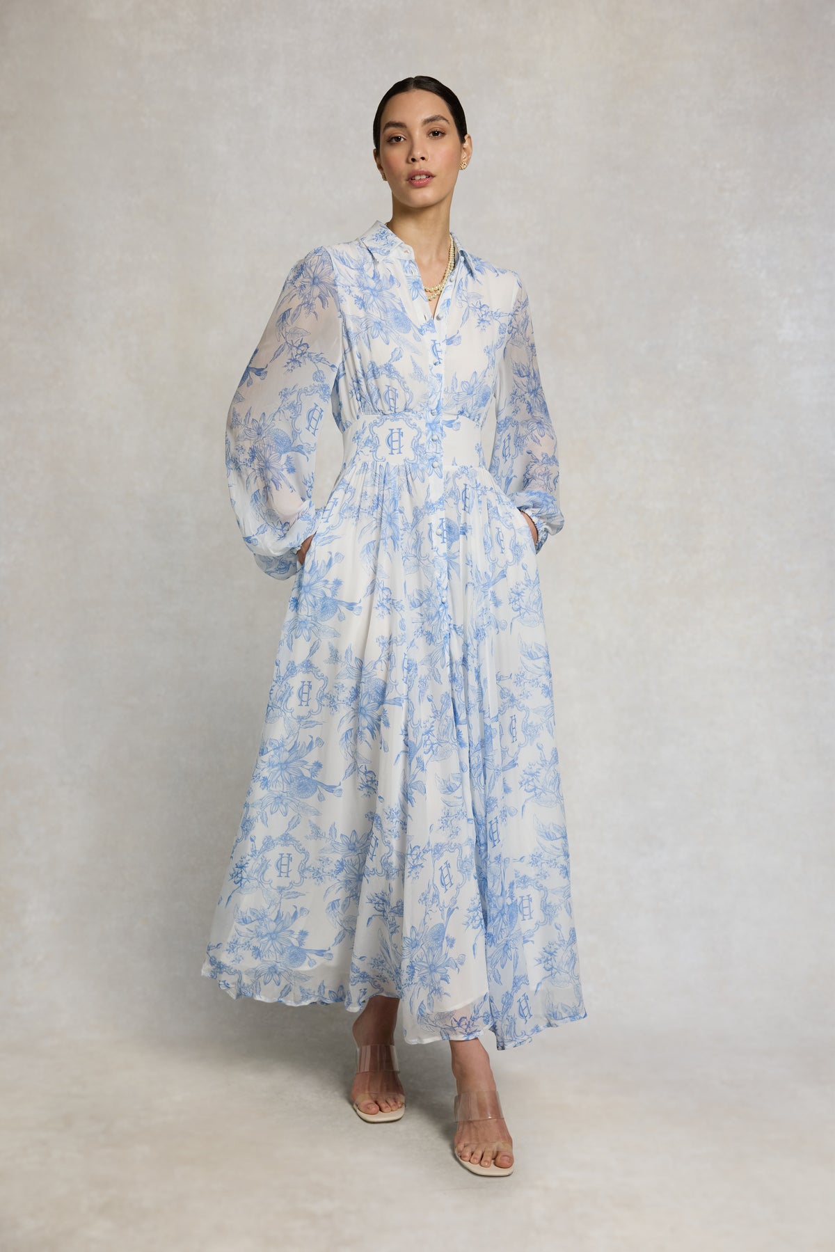 Paros Shirt Dress (English Blue Garden)