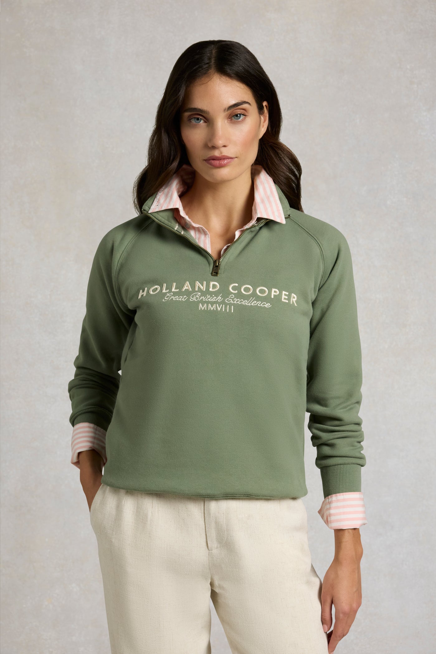 Sporting Goods Zip Henley (Sage)