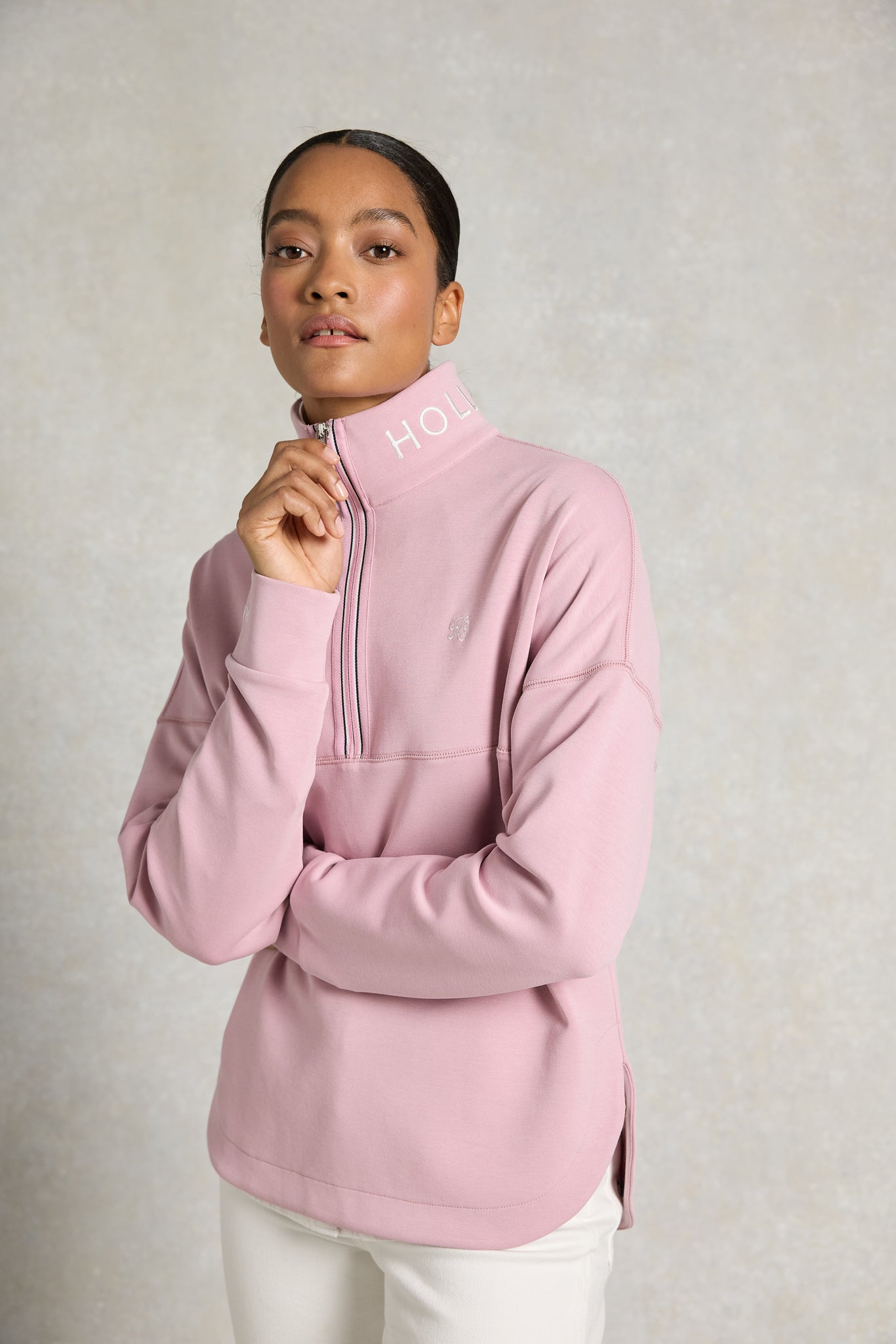 Windsor Quarter Zip Sweat (Dawn Pink) – Holland Cooper ®