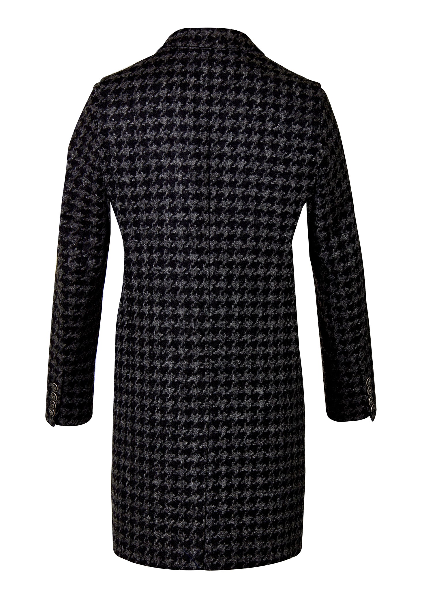 The Cheltenham Coat (Large Scale Charcoal Houndstooth)