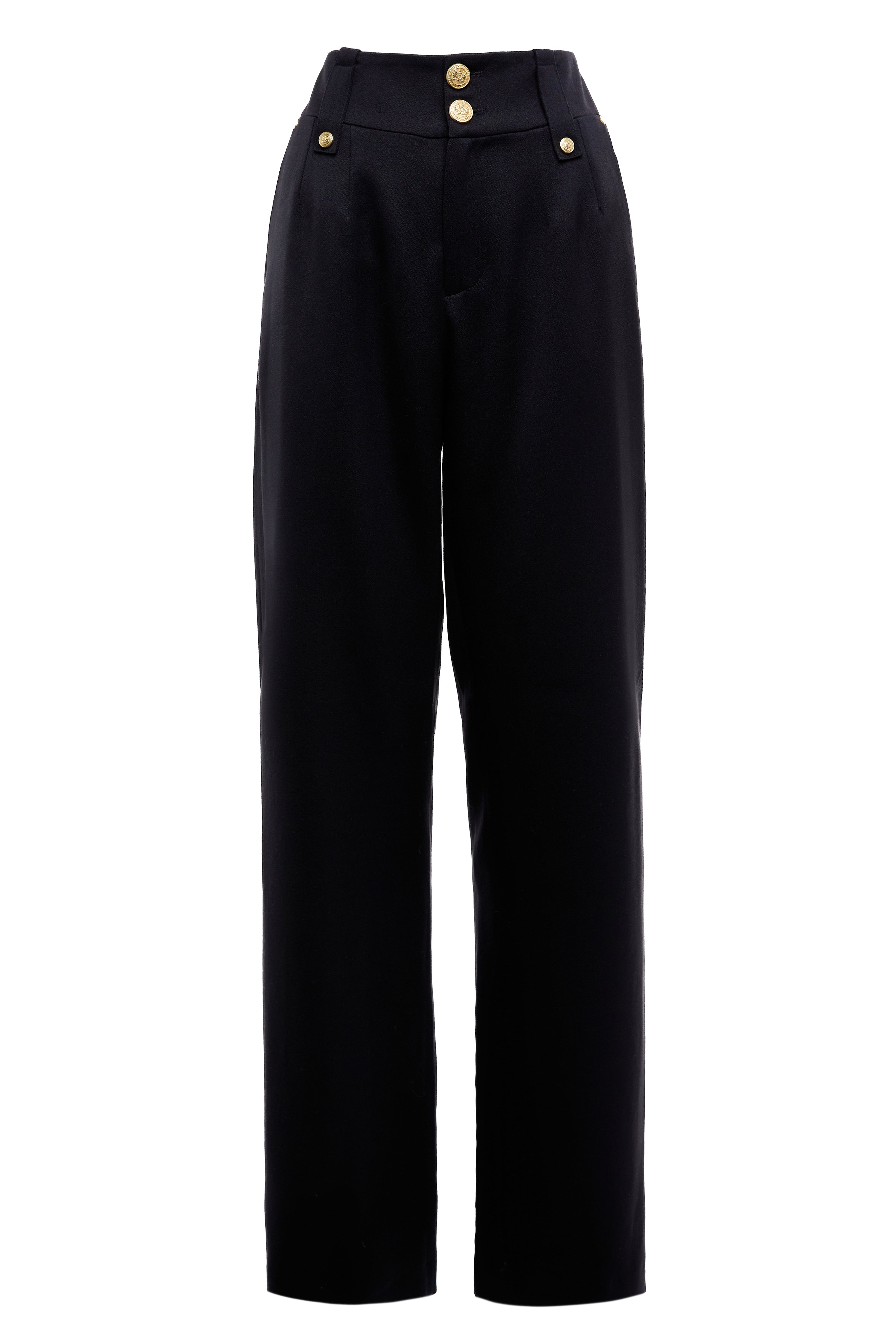 Short high waisted black trousers main image 1