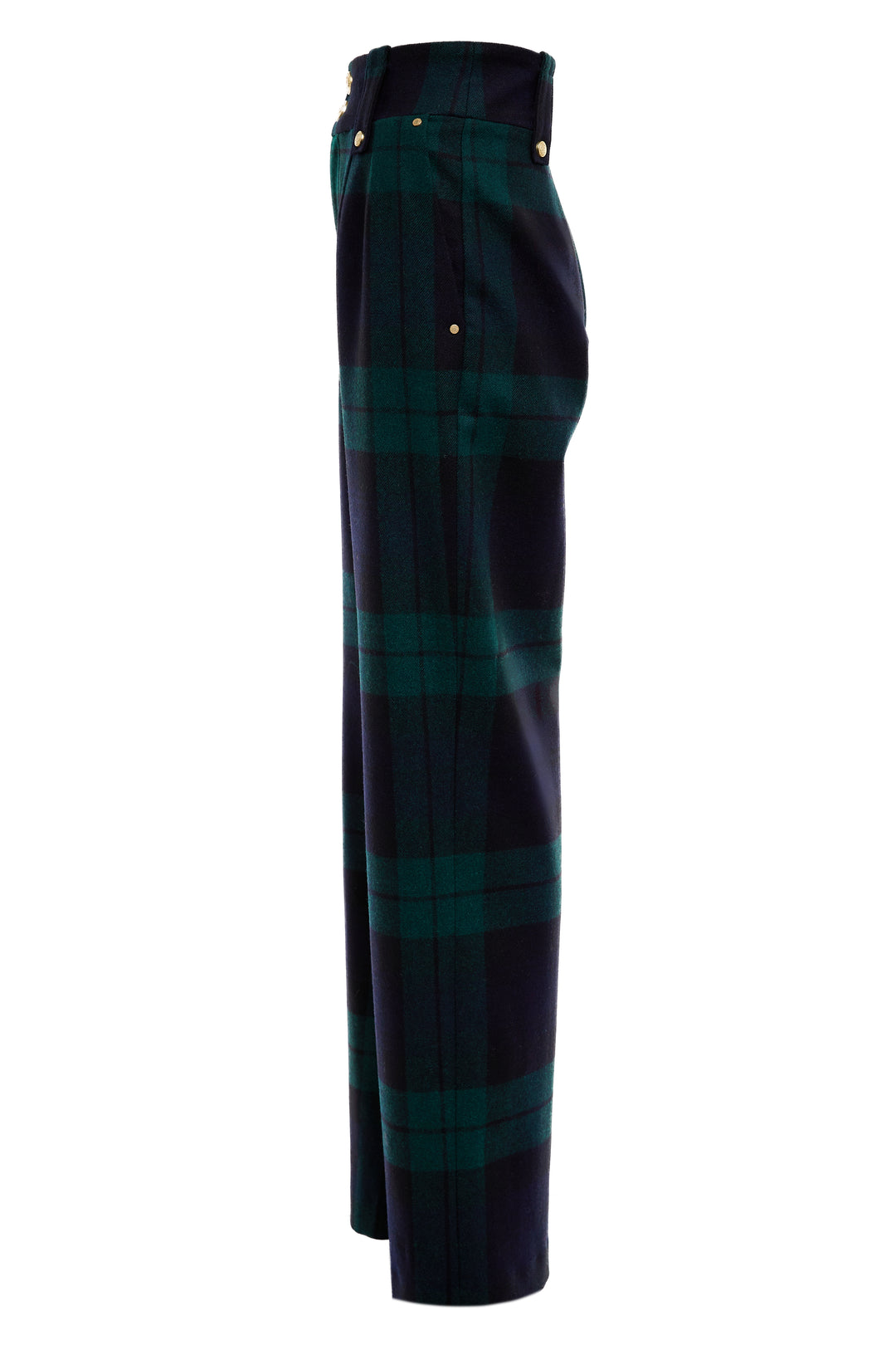 Tartan Blackwatch High Waisted Flat Front Trousers