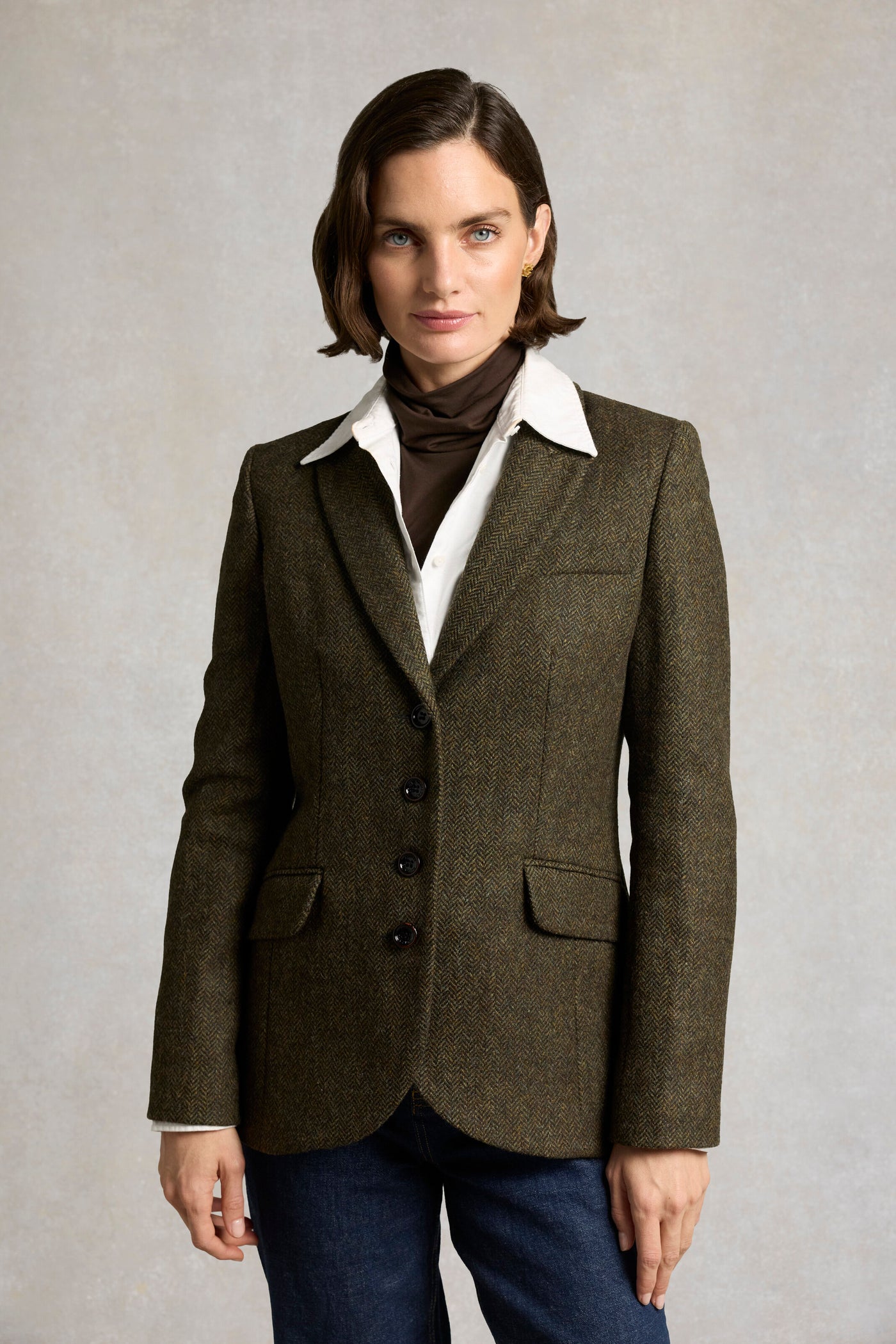 Hacking Jacket (Dark Green Herringbone)