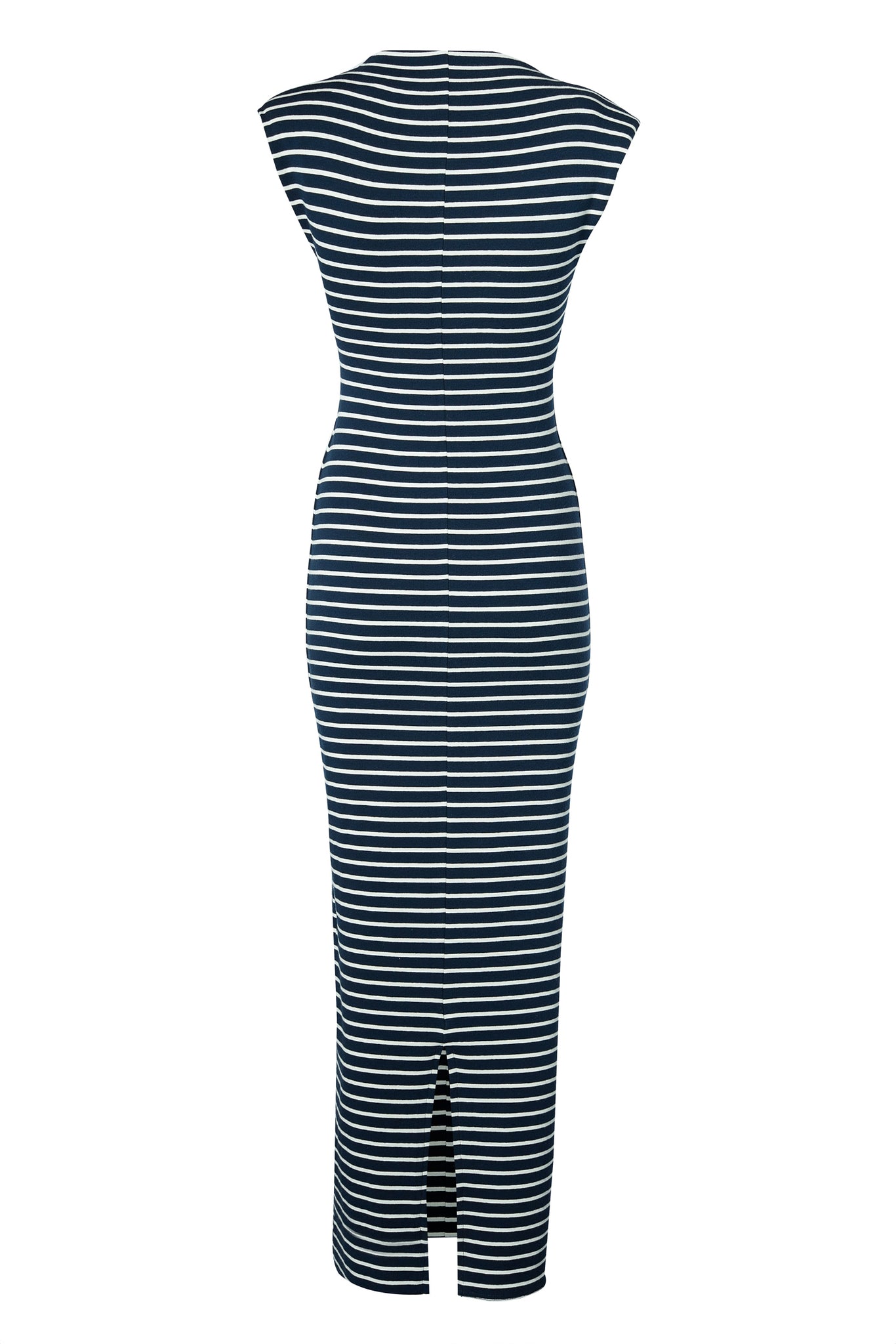 Harper Maxi Dress (Ink Navy Natural Stripe)