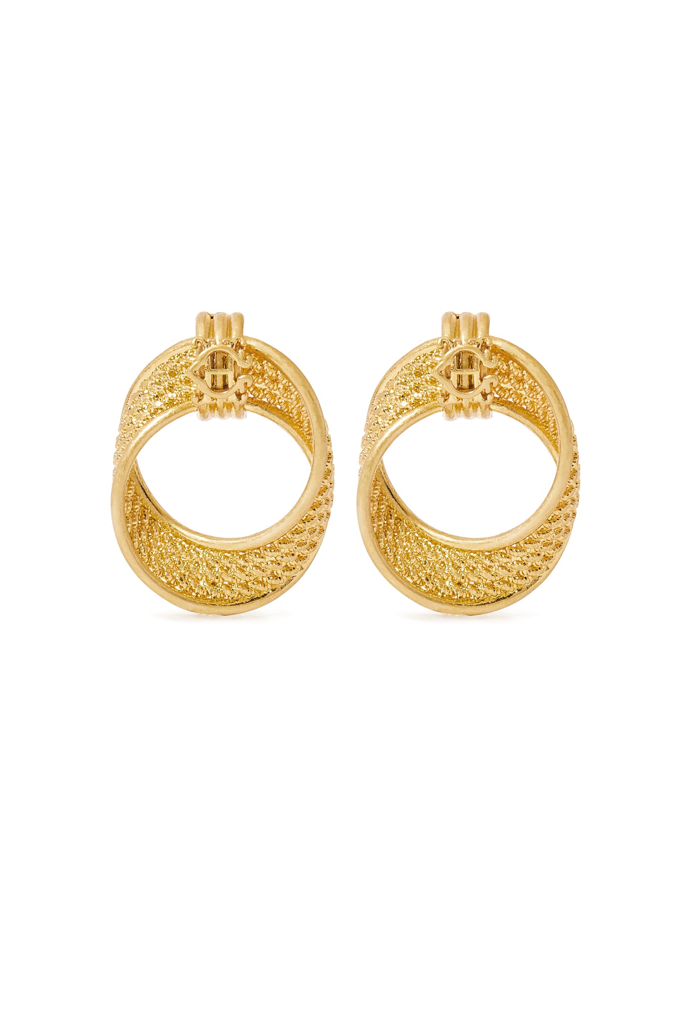 Heritage Textured Hoop Earrings (Vintage Gold)