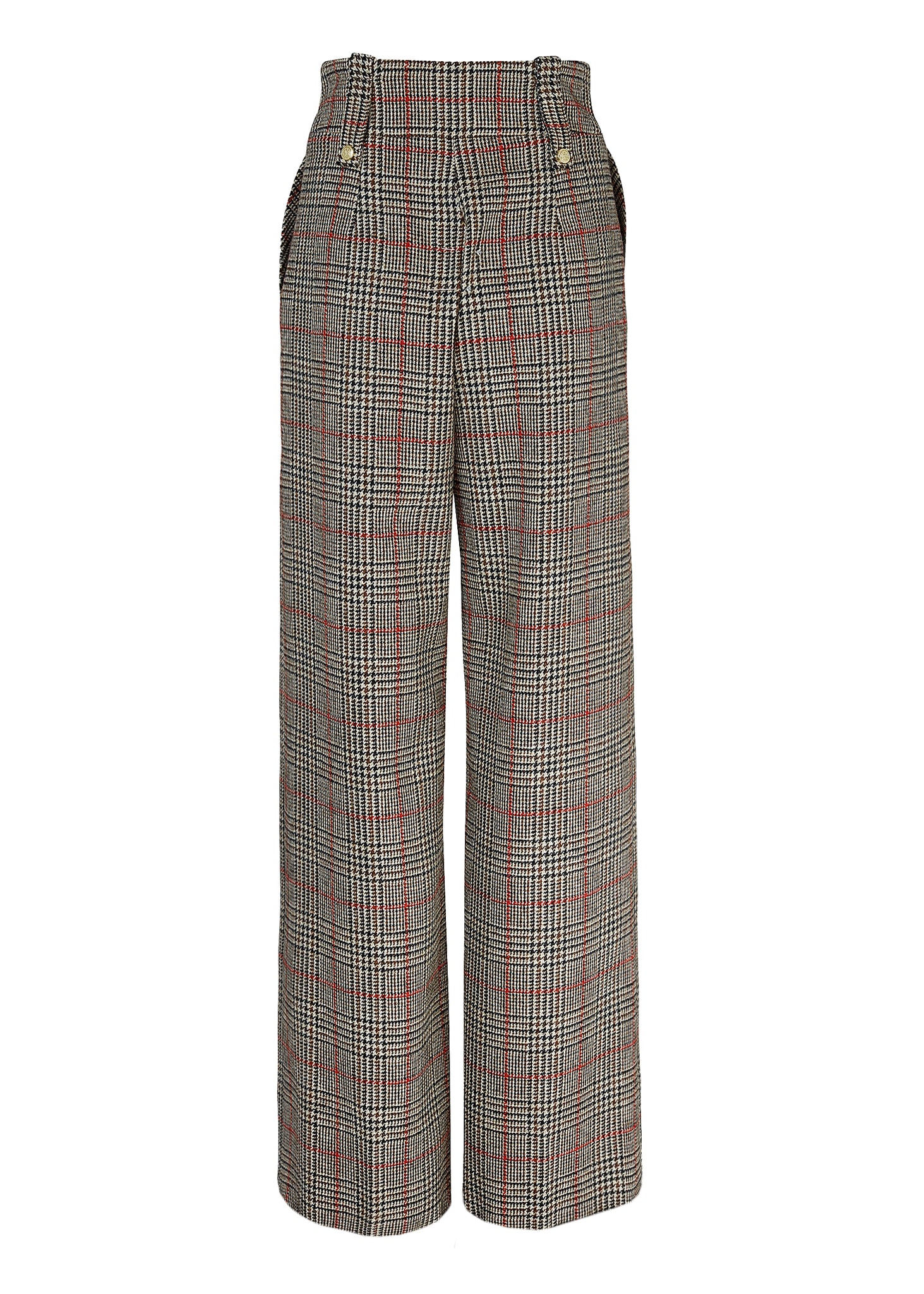 High Waisted Straight Trouser (Orange Windsor)