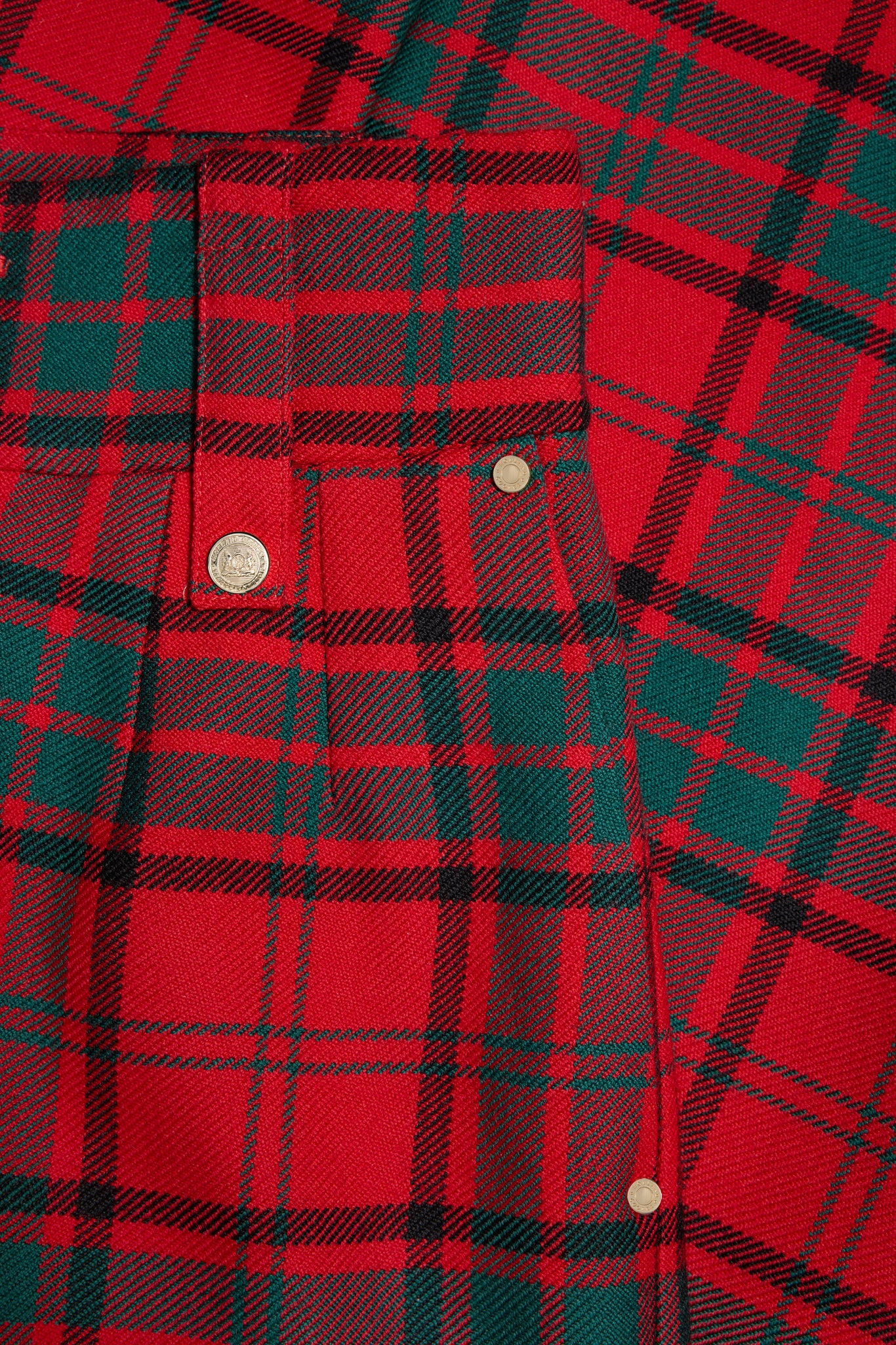 High Waisted Wide Leg Trouser (Red Tartan)