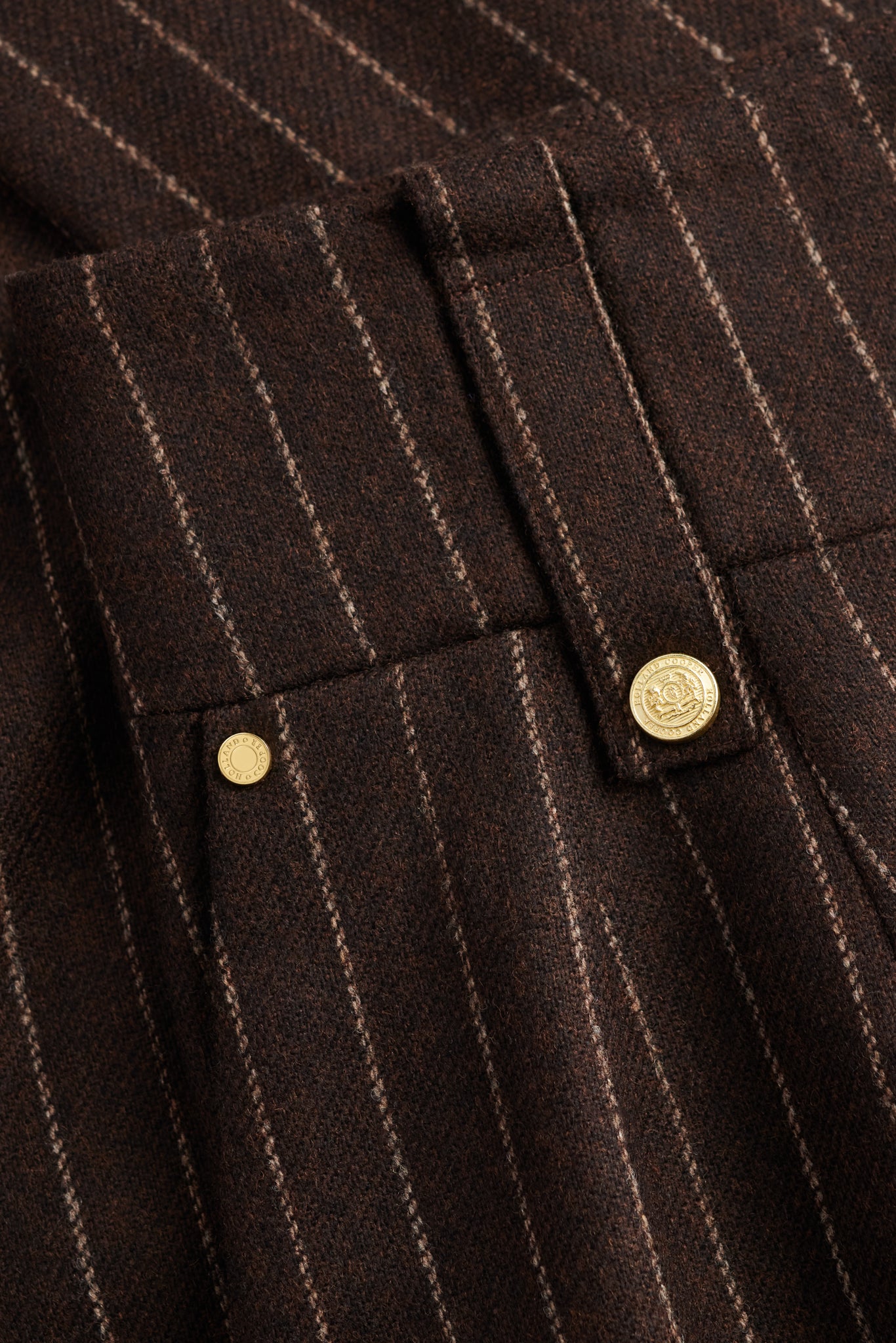 High Waisted Wide Leg Trouser (Chocolate Pinstripe)