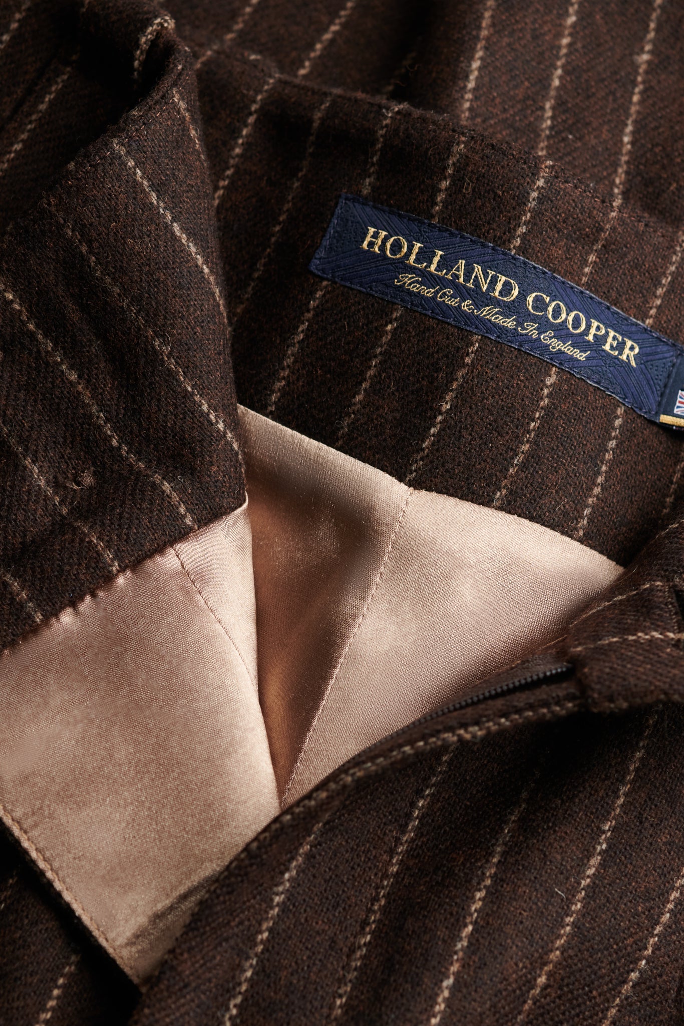 High Waisted Wide Leg Trouser (Chocolate Pinstripe)