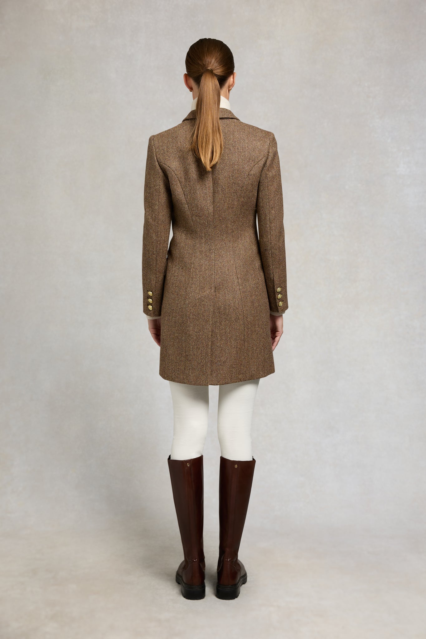 Highgrove Coat (Large Scale Brown Herringbone)