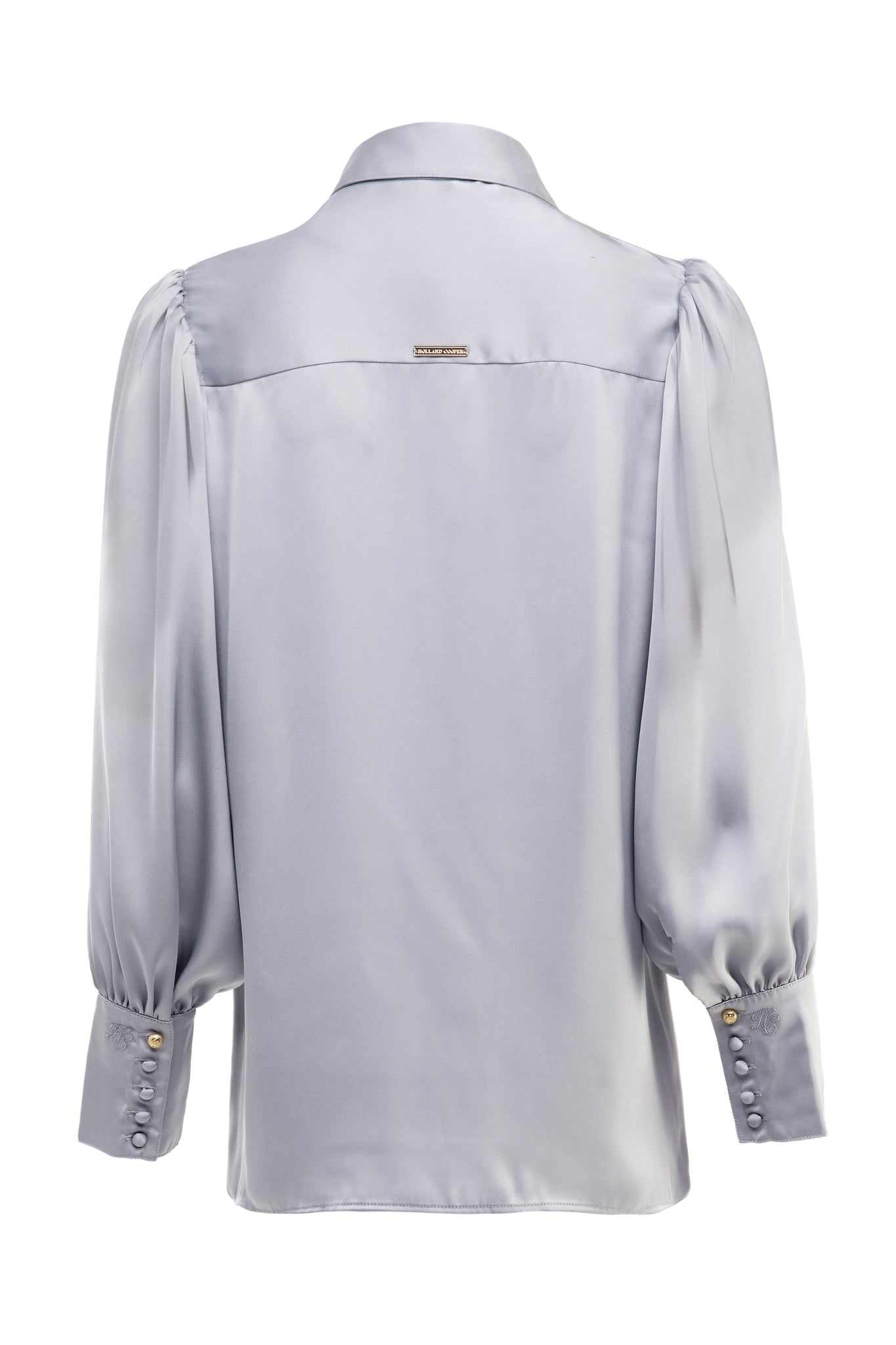 Isla Satin Shirt (Silver Grey)