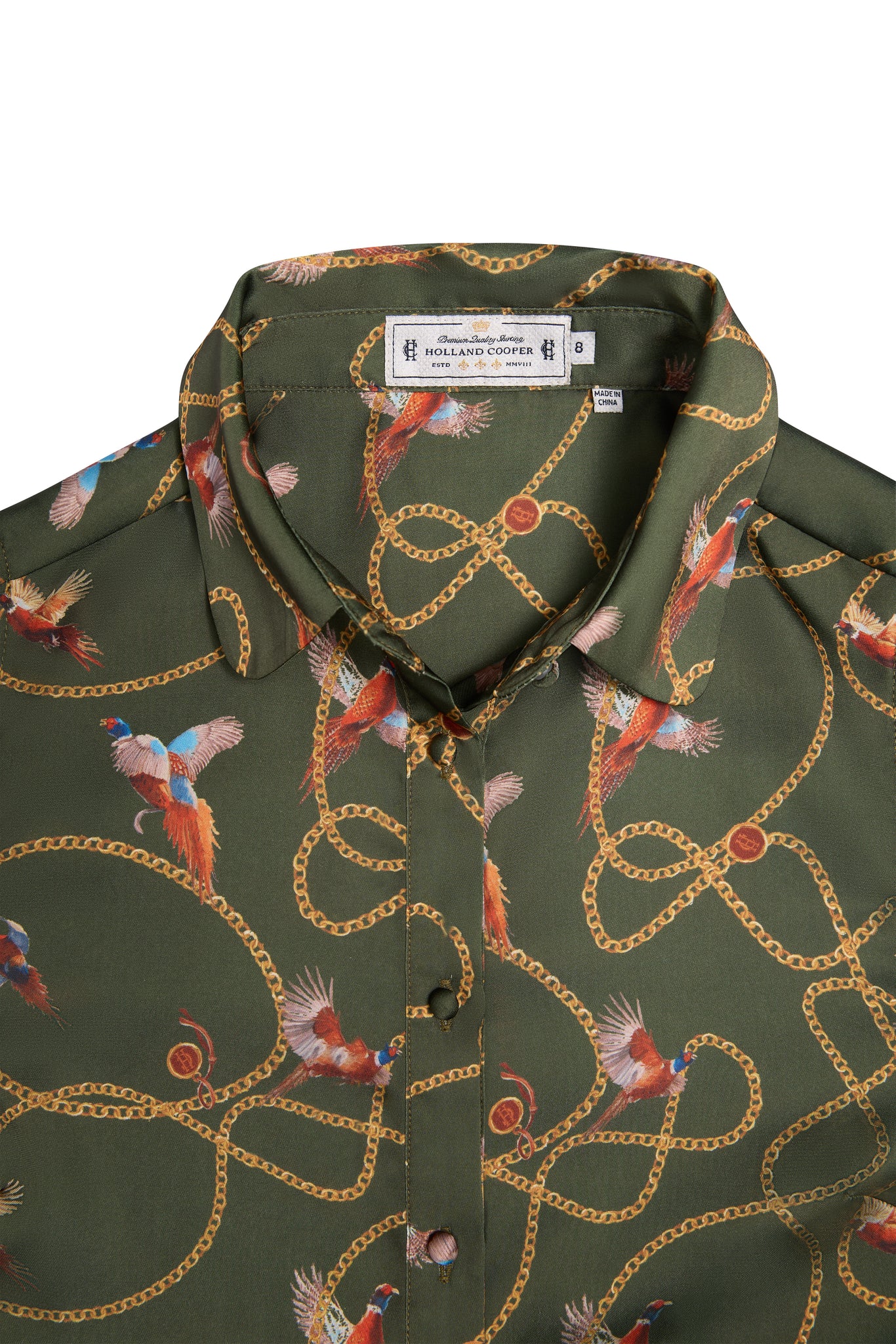 Isla Satin Shirt (Khaki Pheasant)