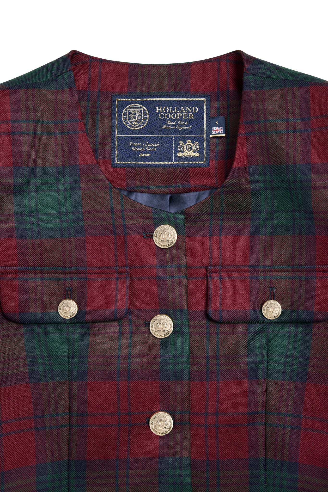 Tailored Peplum Jacket (Mulberry Tartan)