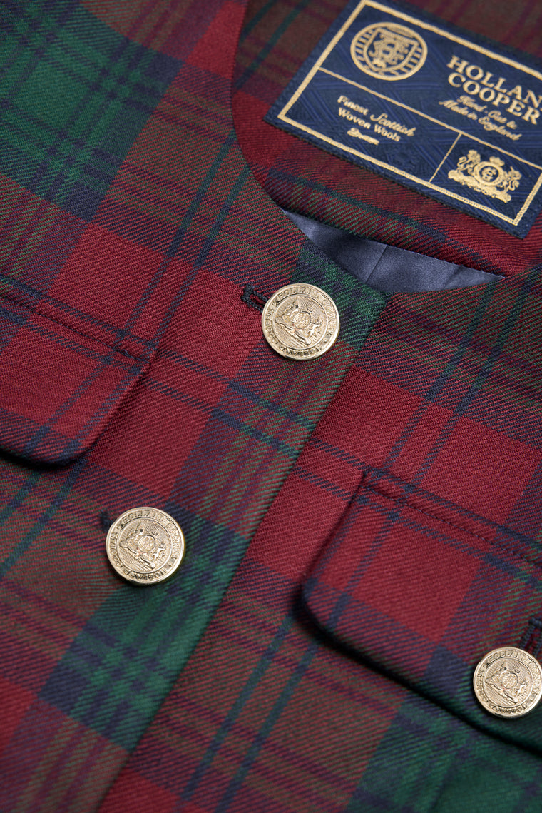 Tailored Peplum Jacket (Mulberry Tartan)