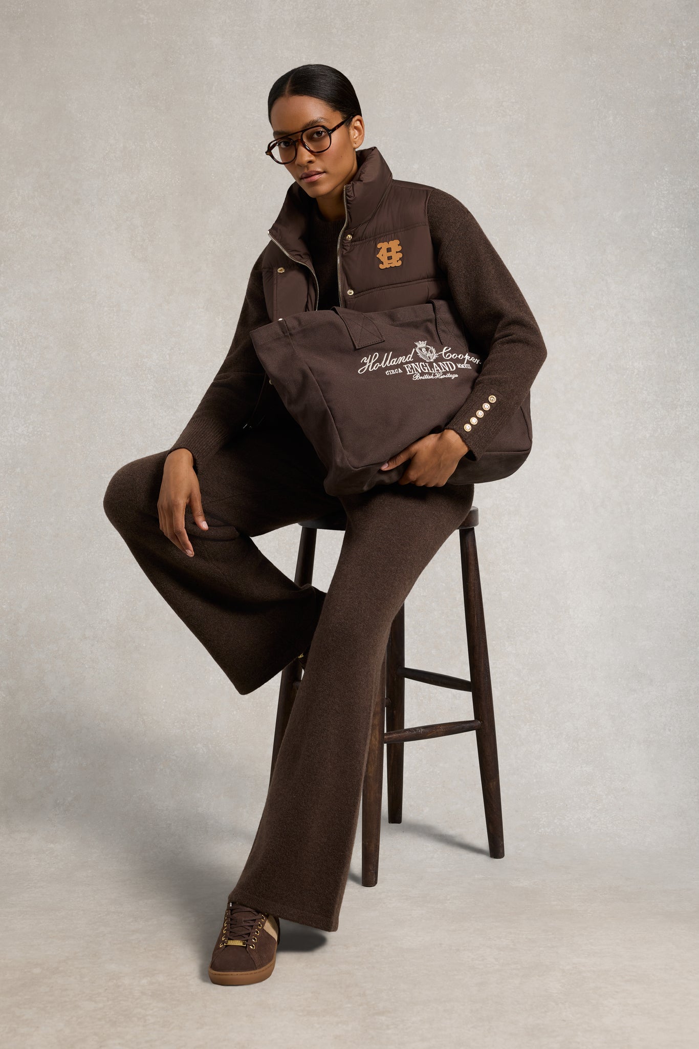 Knightsbridge Court Trainer (Dark Chocolate Taupe)