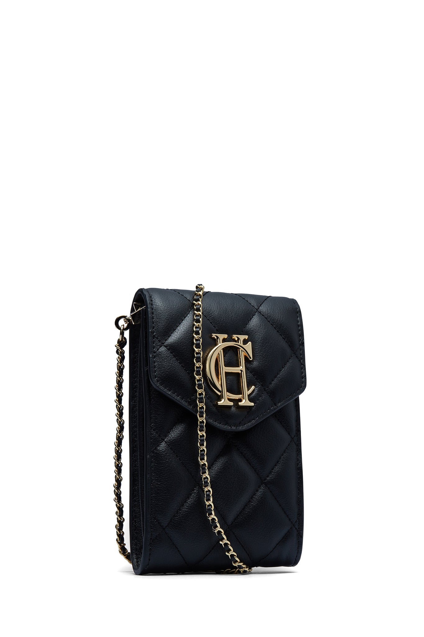 Knightsbridge Phone Pouch (Black Quilted)