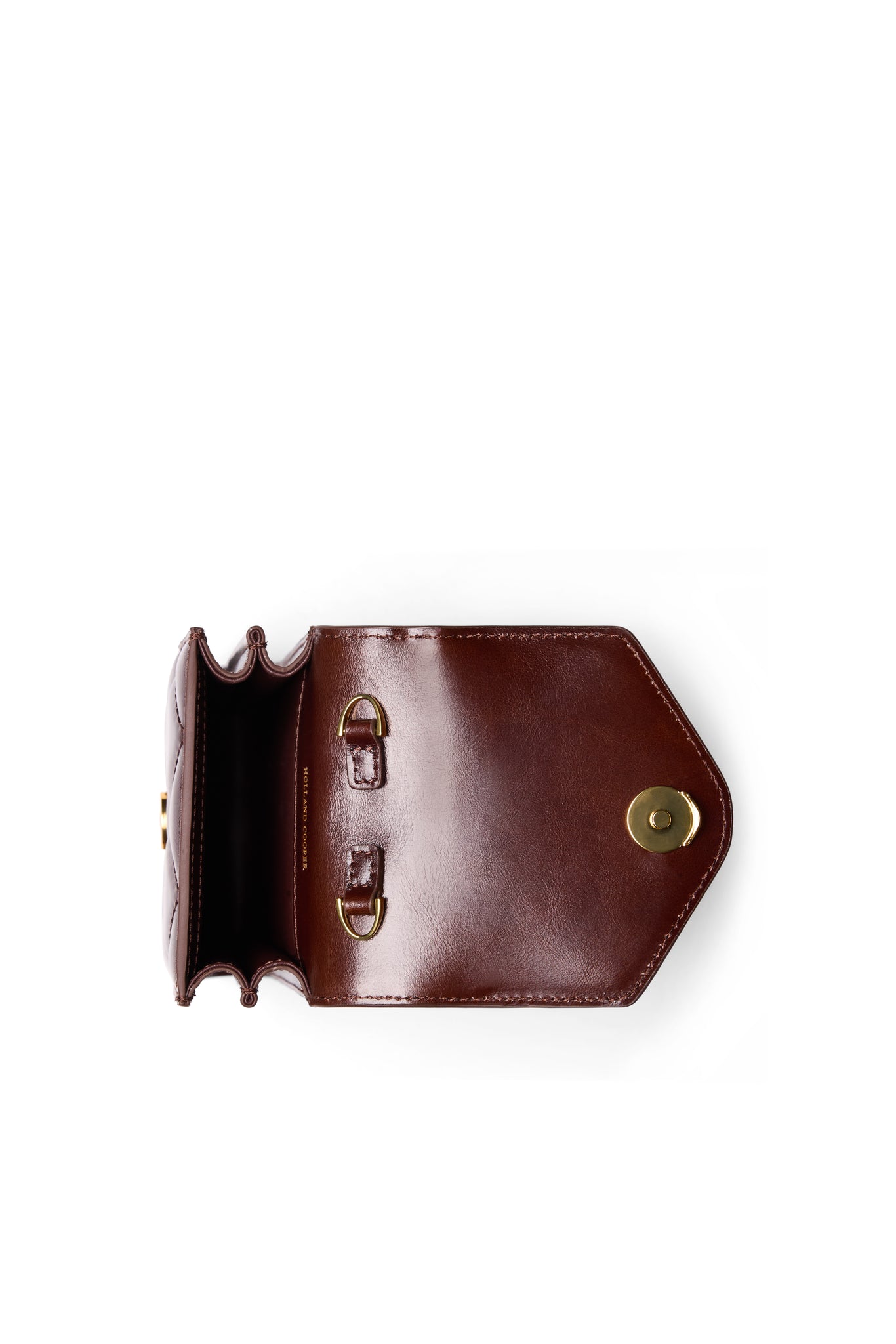 Knightsbridge Quilted Phone Pouch (Chestnut Leather)
