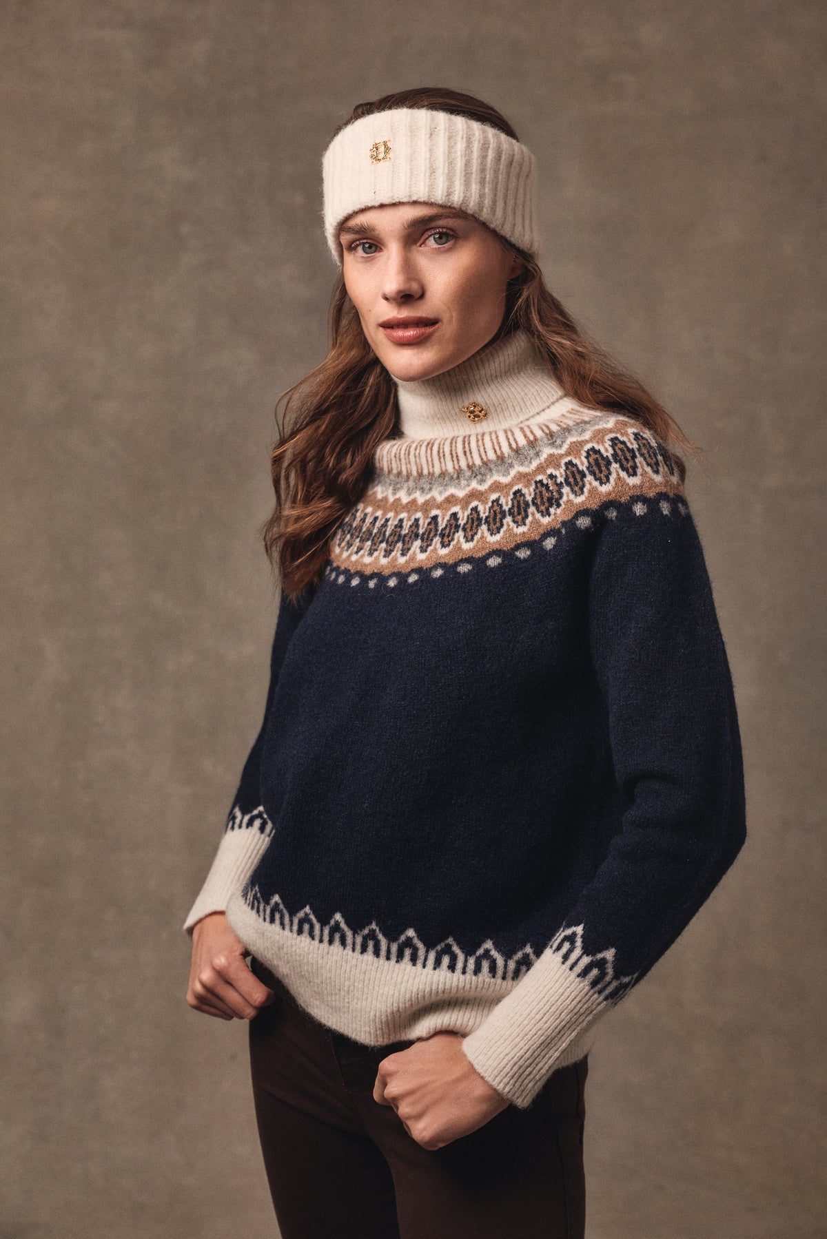 Colorado Roll Neck (Ink Navy Fairisle)