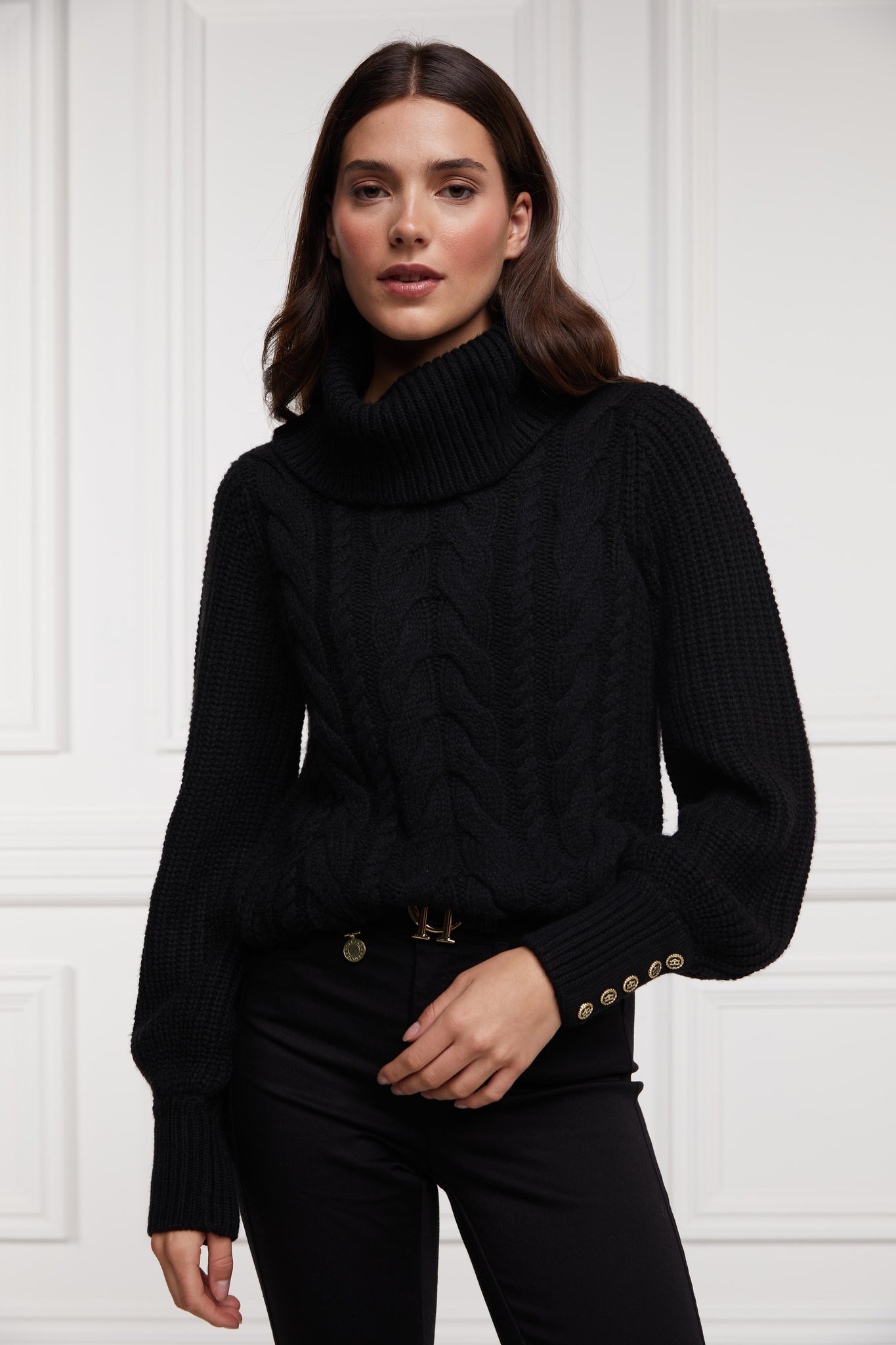Corded Roll Neck Knit (Black)