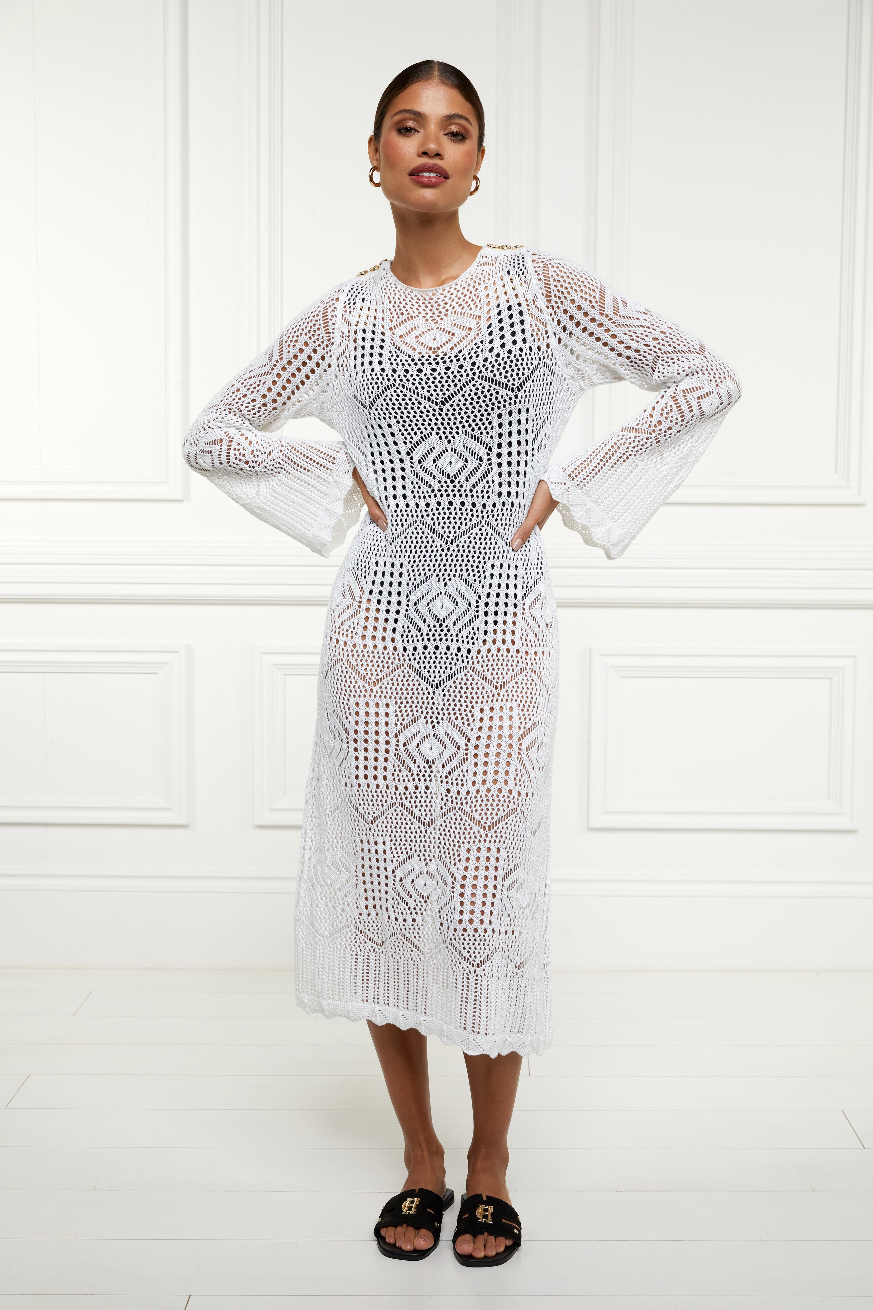 Crochet Beach Dress (White) – Holland Cooper