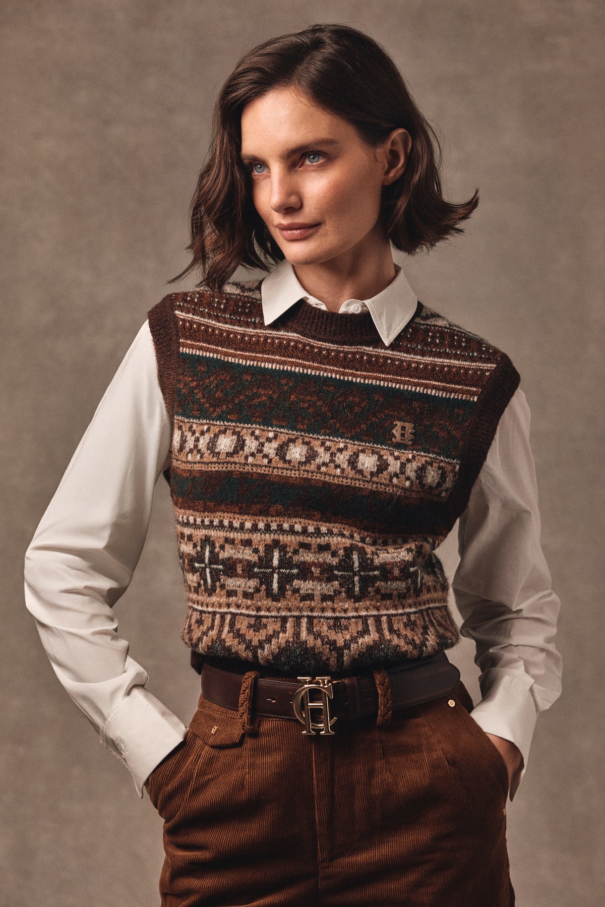 Arlington Knitted Tank (Forest Fairisle)