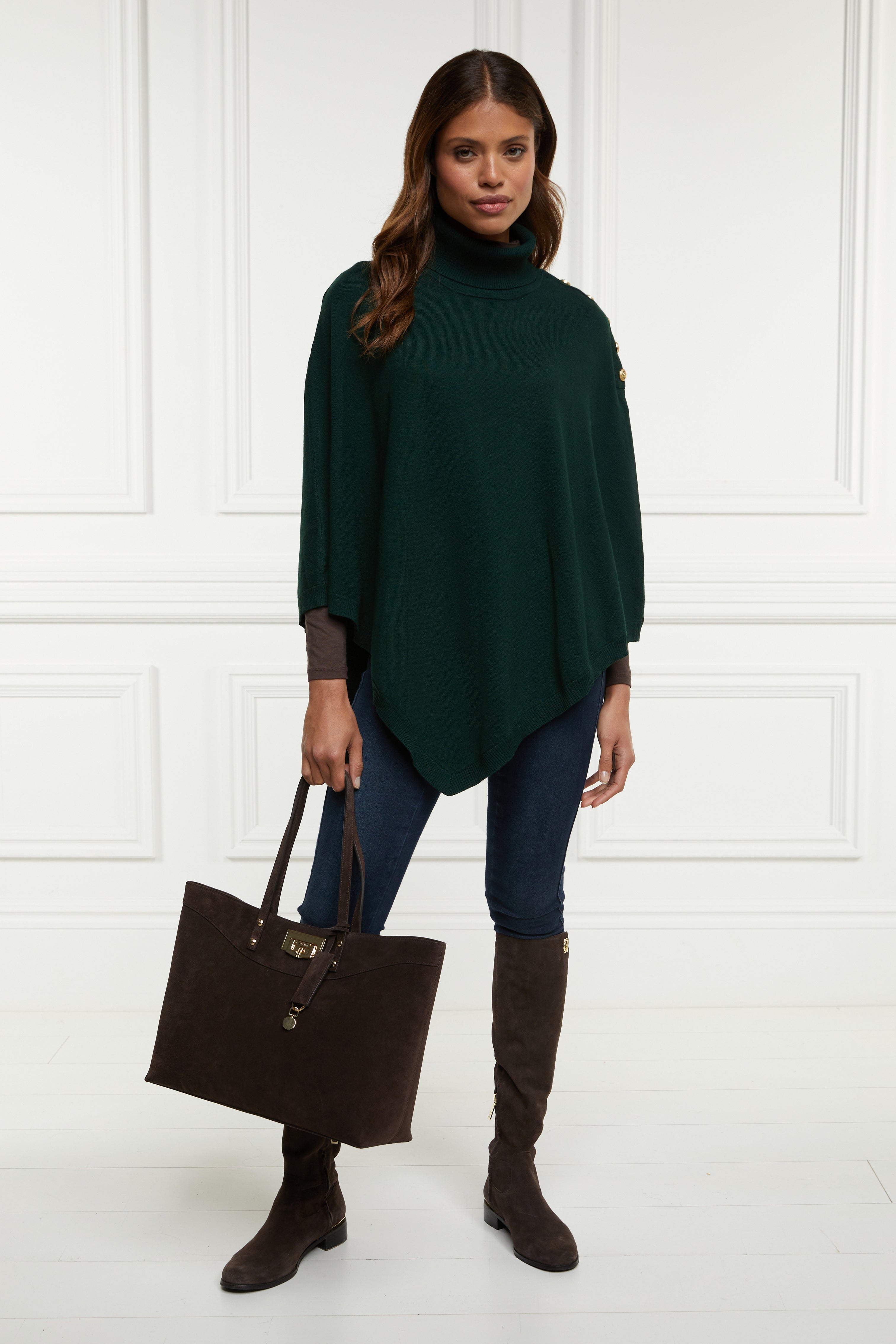 Copper Cape Roll Neck Cape (Deep Emerald) – Holland Cooper