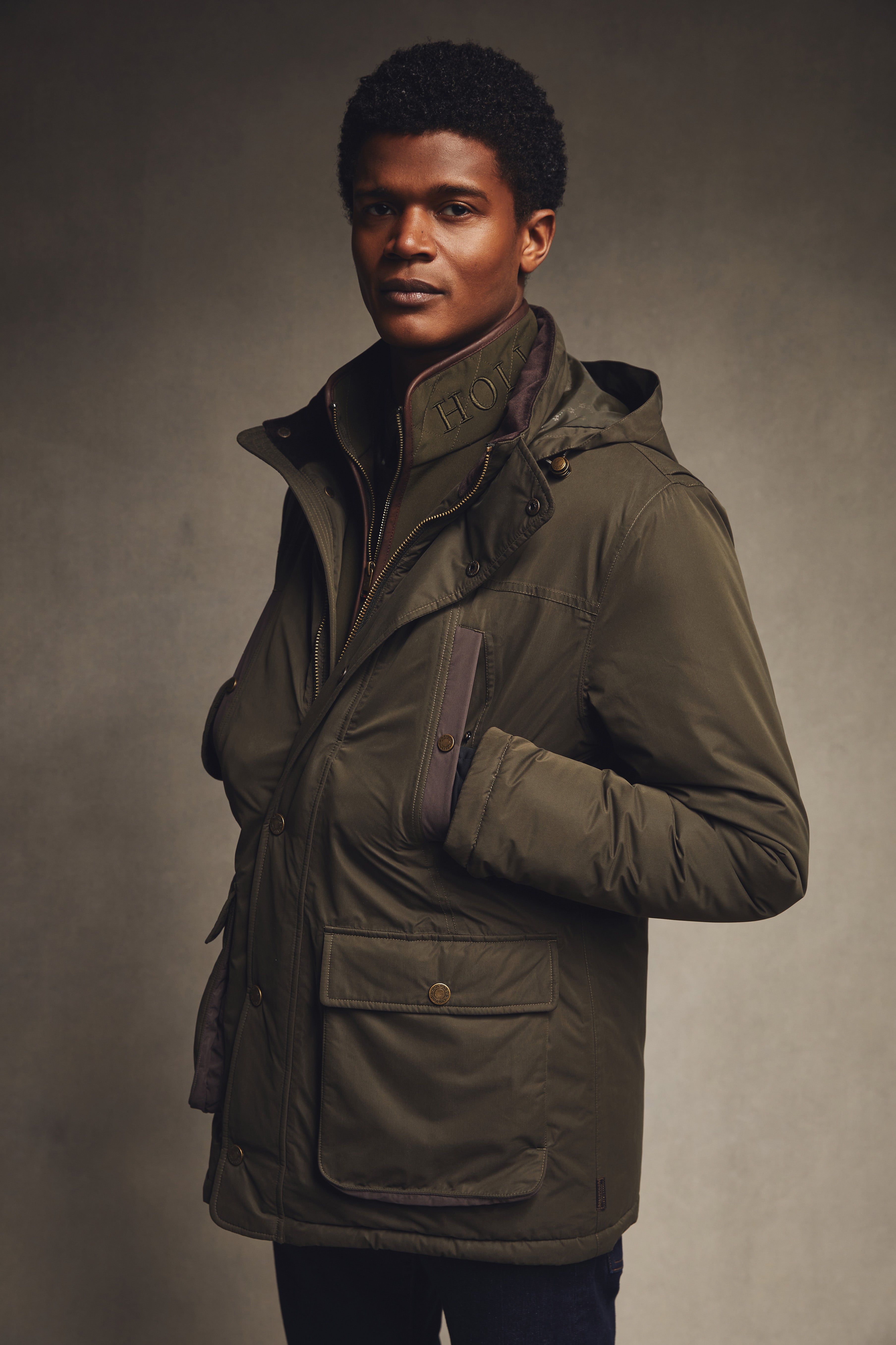 Cooper Coat - Keeneland Khaki with Nantucket Navy & Grant Park Plaid