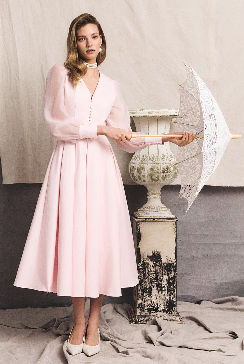Lucie Dress (Blush Polka Dot)
